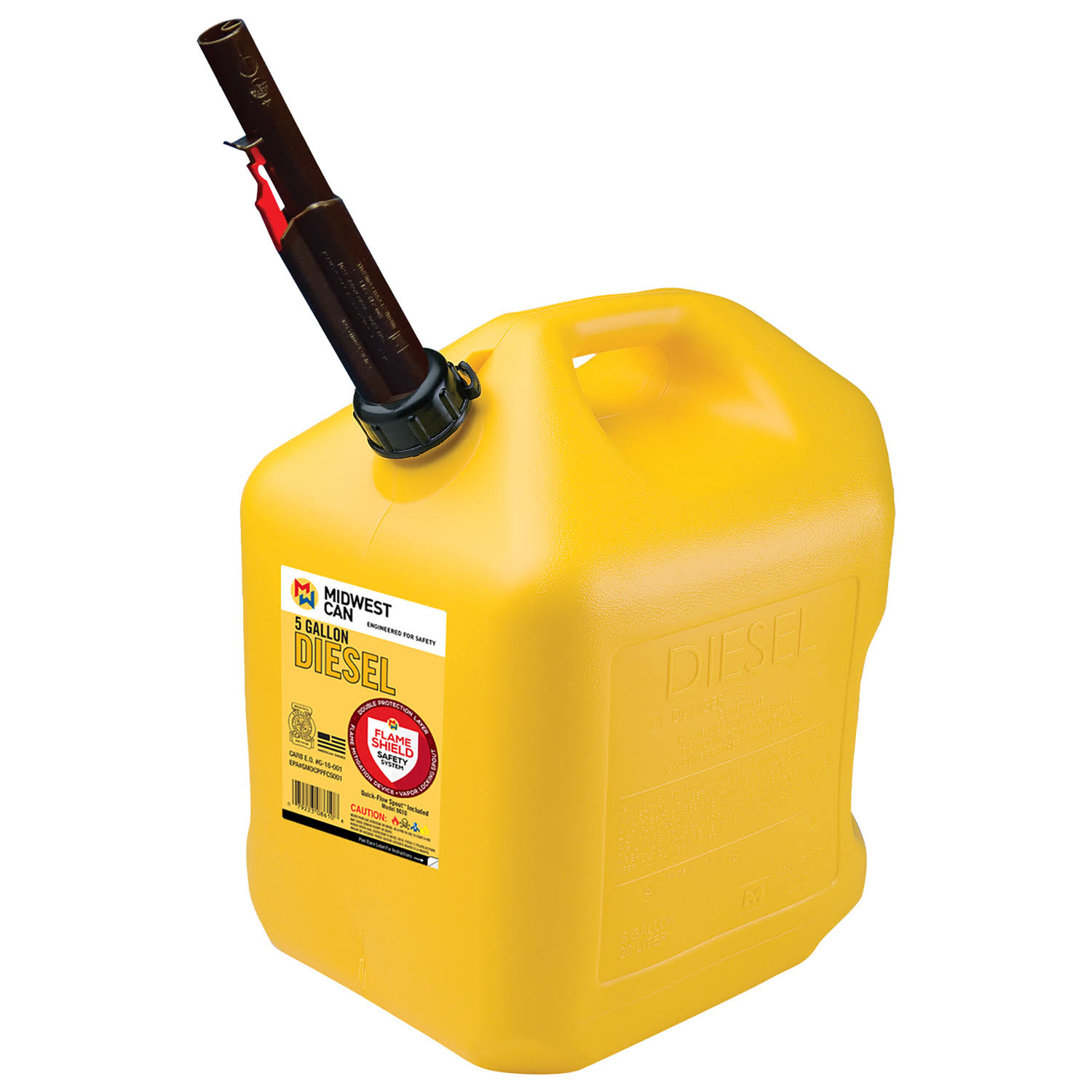 Midwest Can Flame Shield Plastic Safety Diesel Can - 5gal