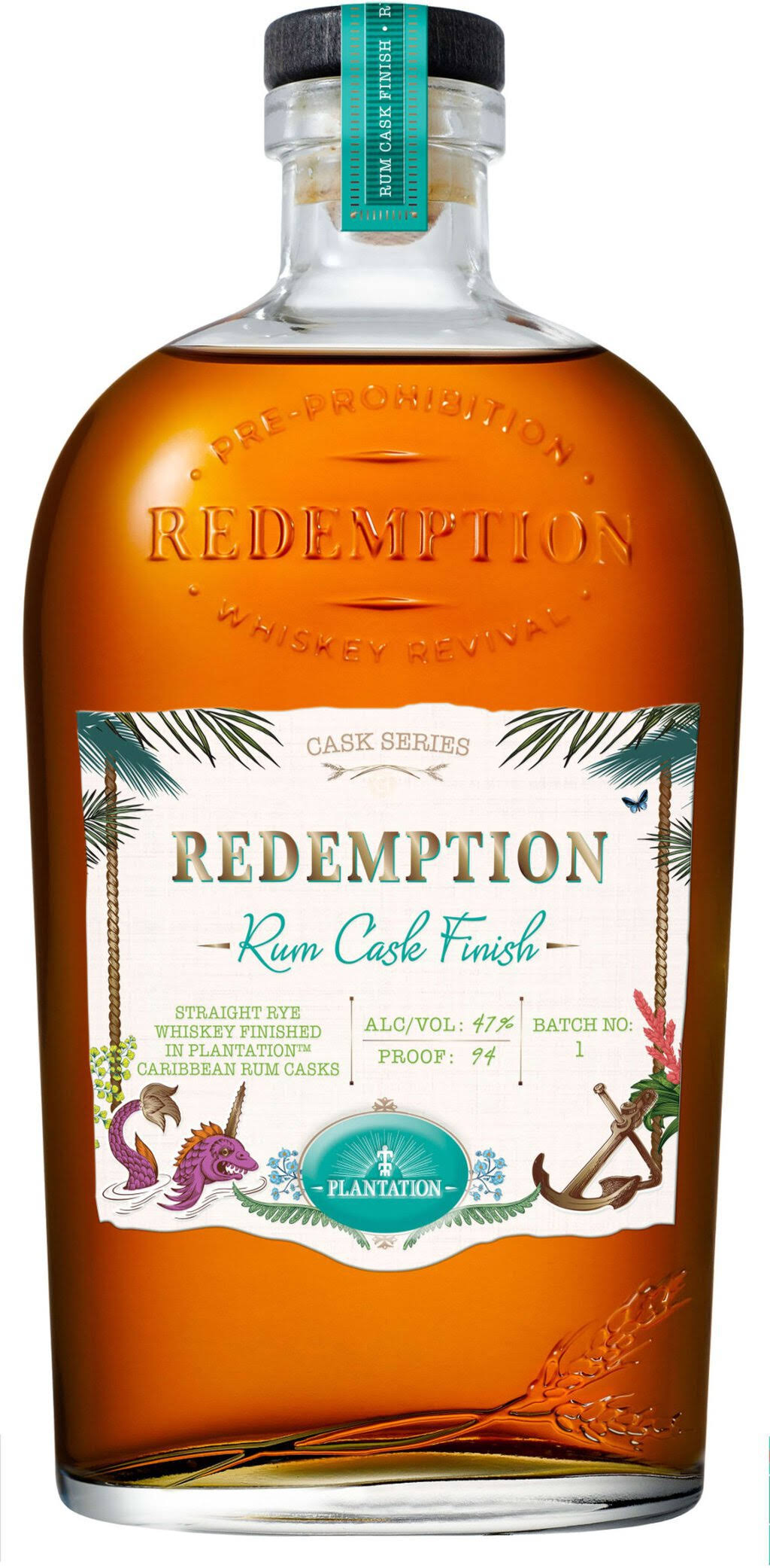 Redemption Rye Whiskey, Rum Cask Finish, Cask Series - 750 ml