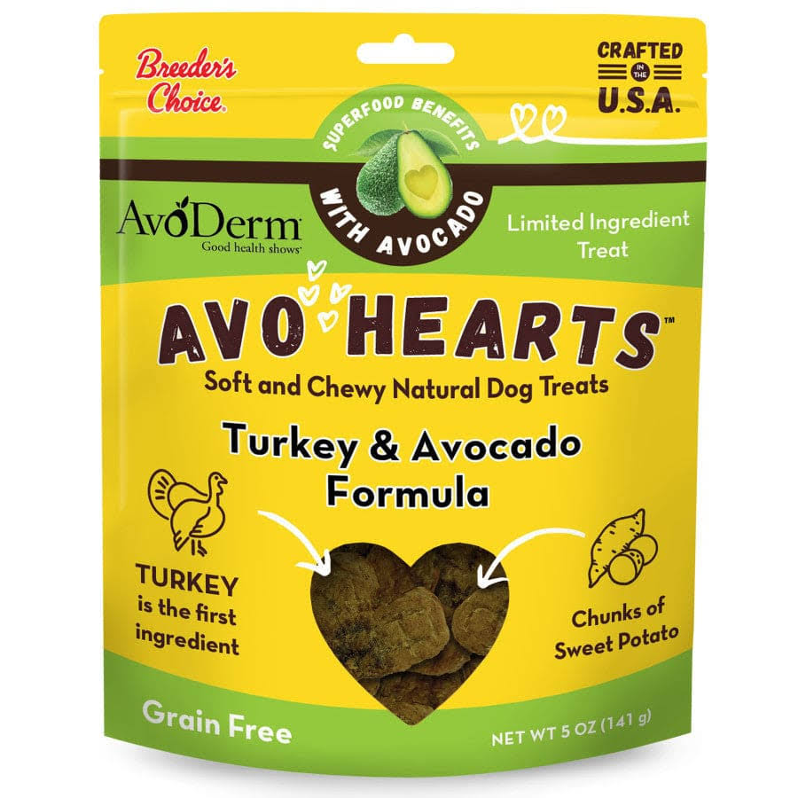 AvoDerm Natural AvoHearts Natural Dog Treats 5 oz - Turkey & Avocado