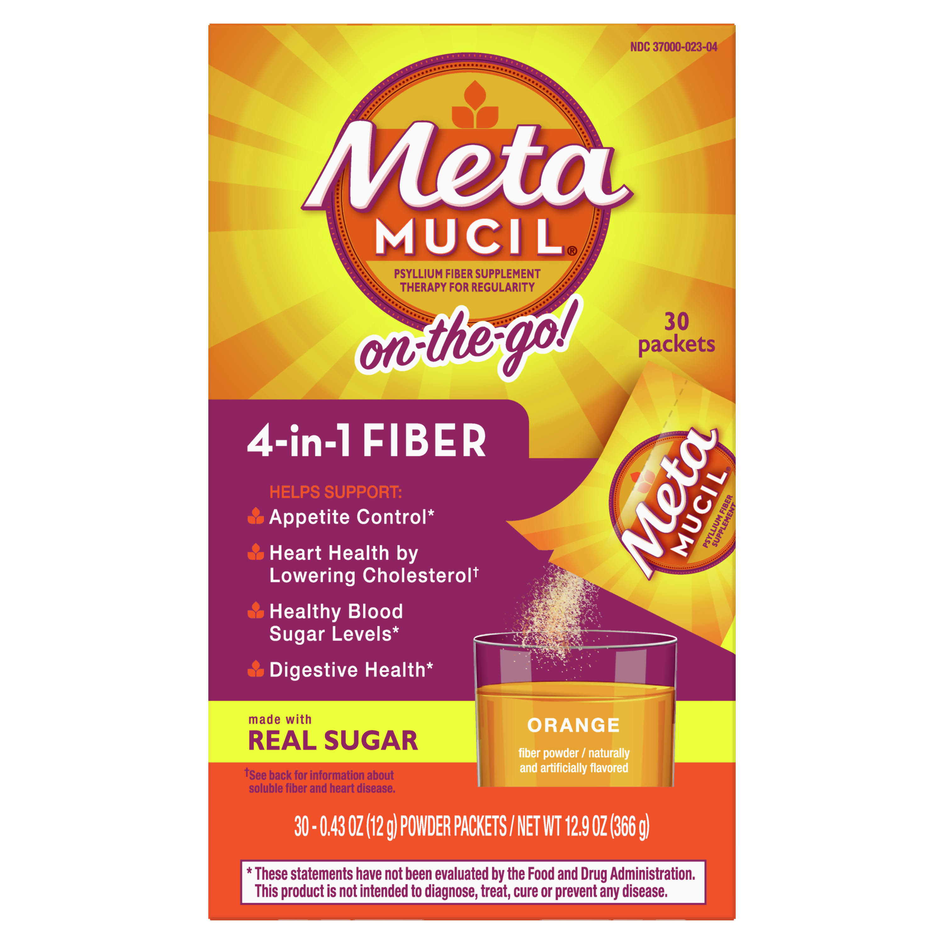 Metamucil Multi-Health Fiber Supplement - Orange, 30 Packets