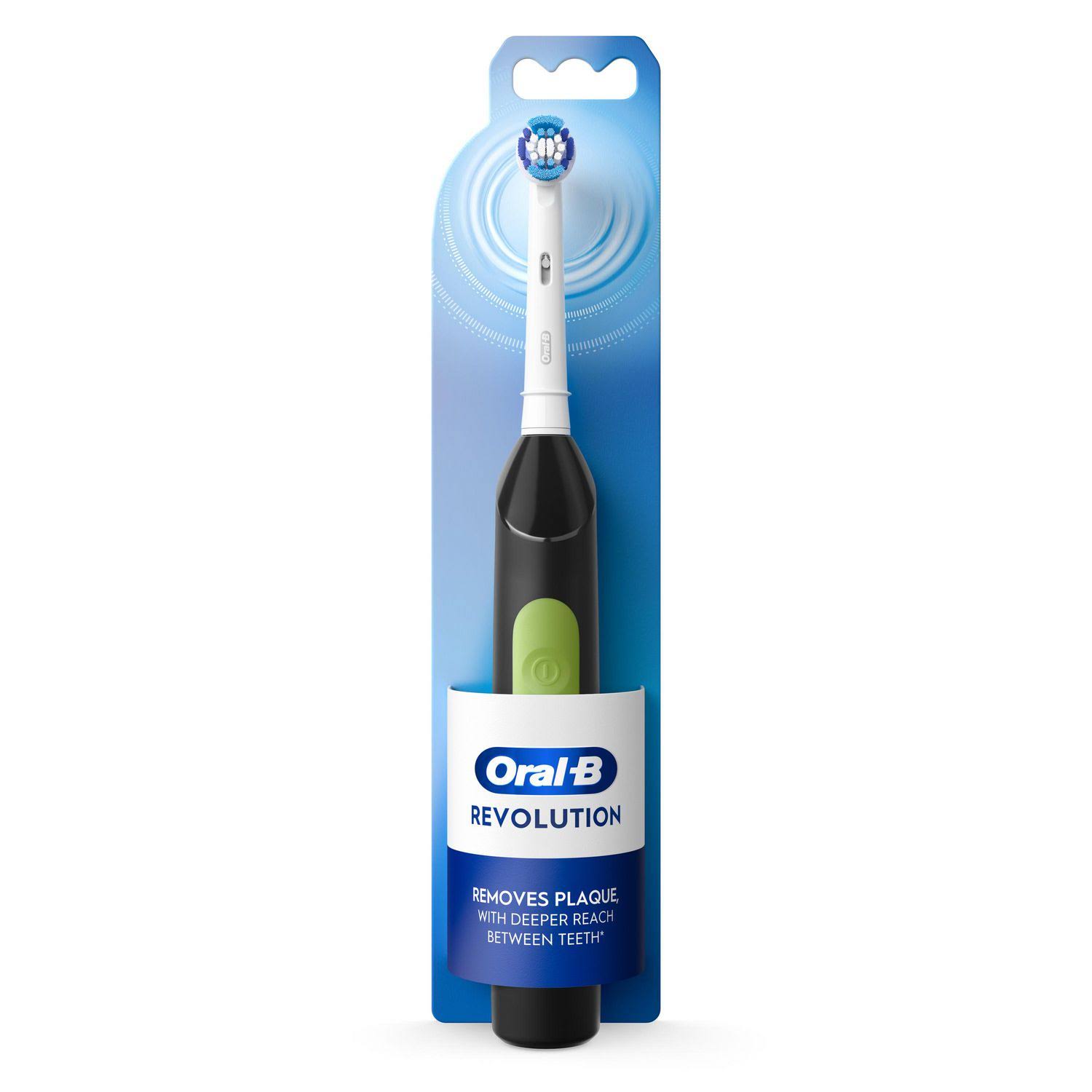 Oral-B Revolution Battery Toothbrush With (1) Brush Head, Black, Batteries Included