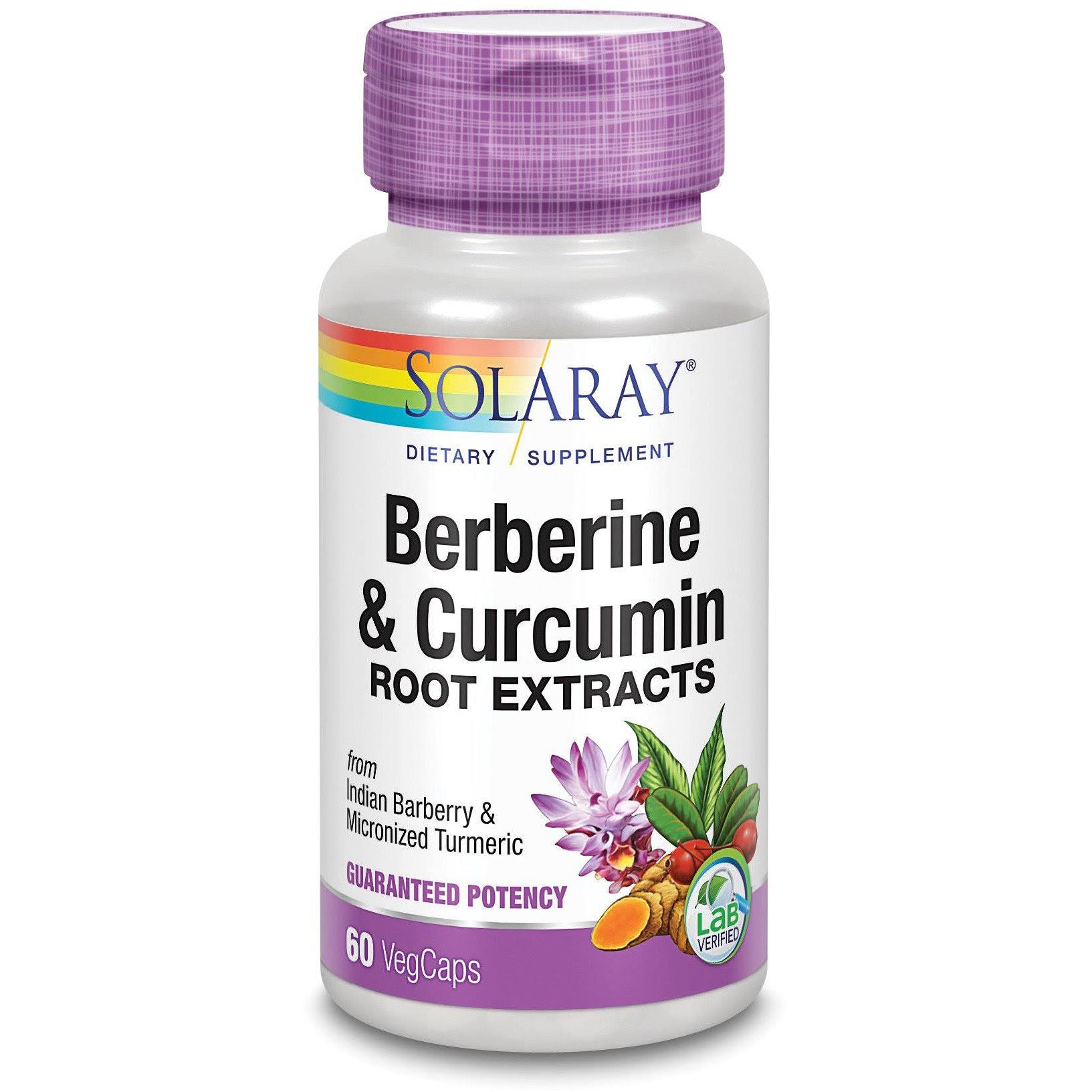 Solaray Berberine and Curcumin - 60 Vegetarian Capsules