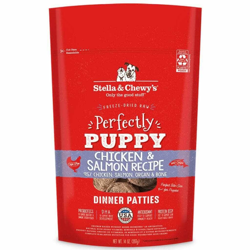 Stella & Chewy's Raw Perfectly Puppy Chicken & Salmon Dinner Patties Grain-Free Freeze-Dried Dog Food 14 oz