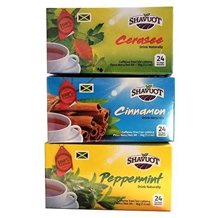 100% Natural Jamaican Cerasee Cinnamon Peppermint Tea 24 Bags (Pack of 3)