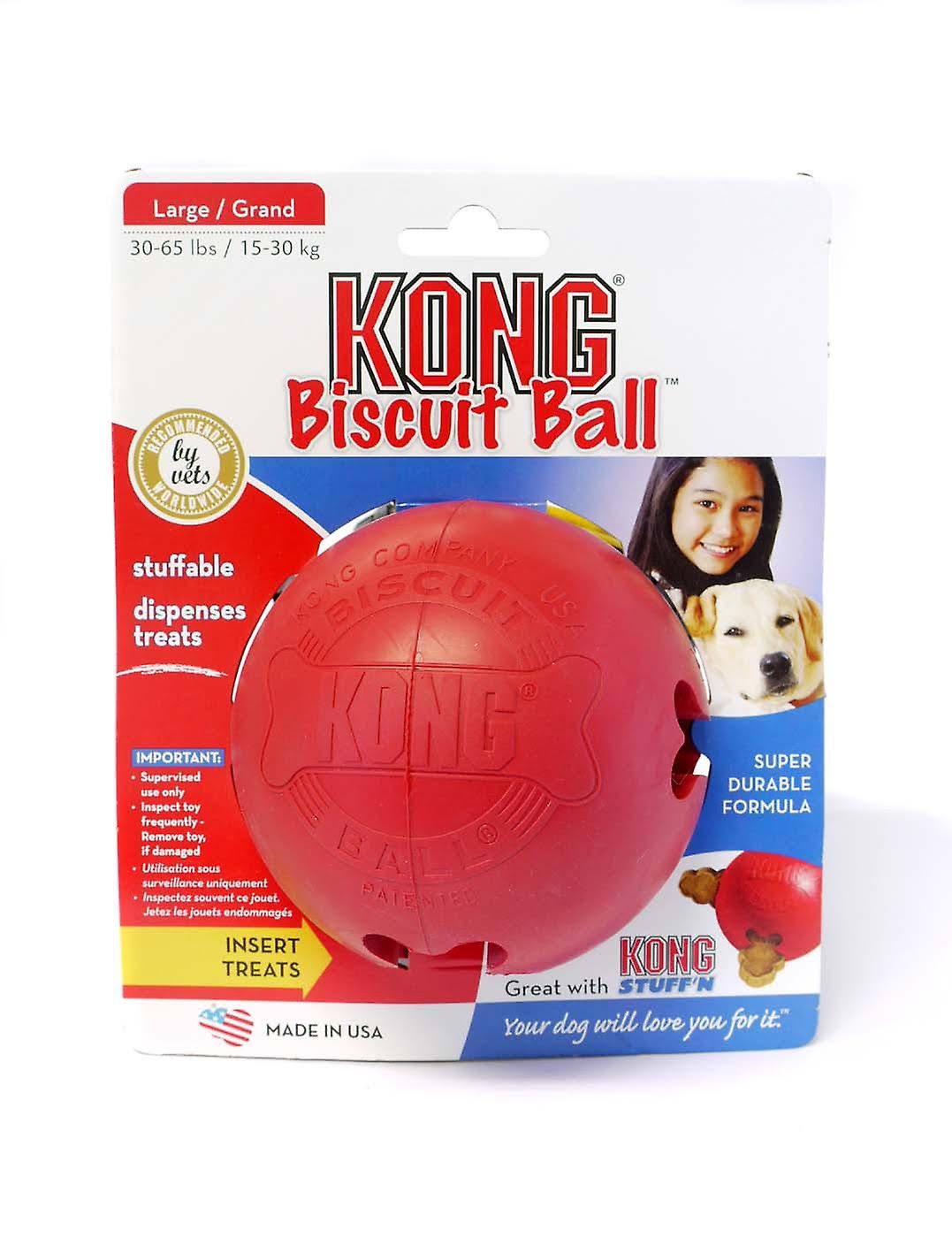 Kong Biscuit Ball Dog Toy - Red