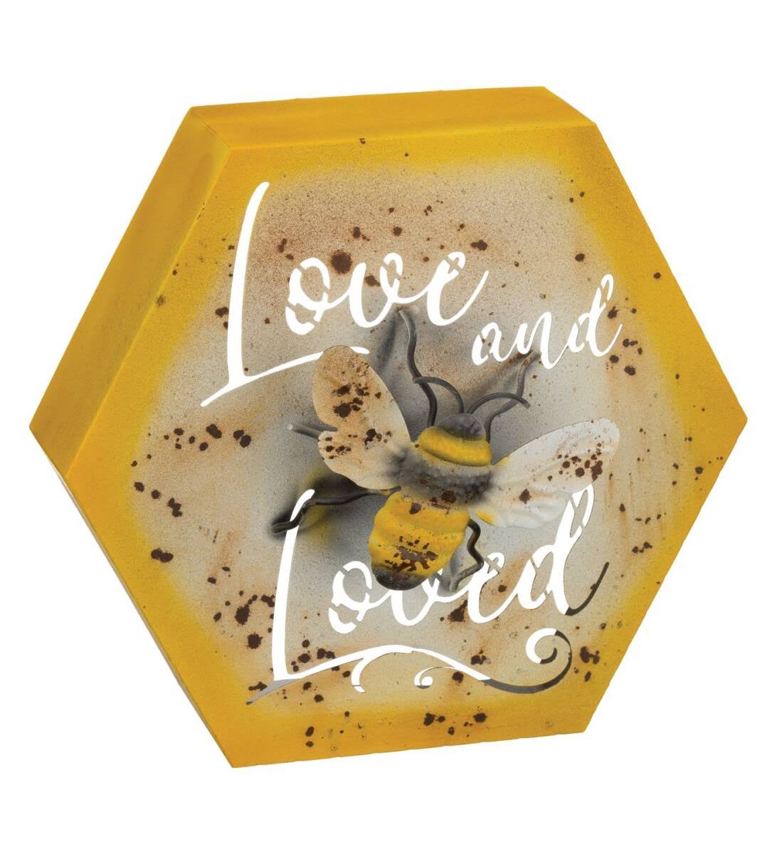 3-D Metal Bee Love and Loved Sign