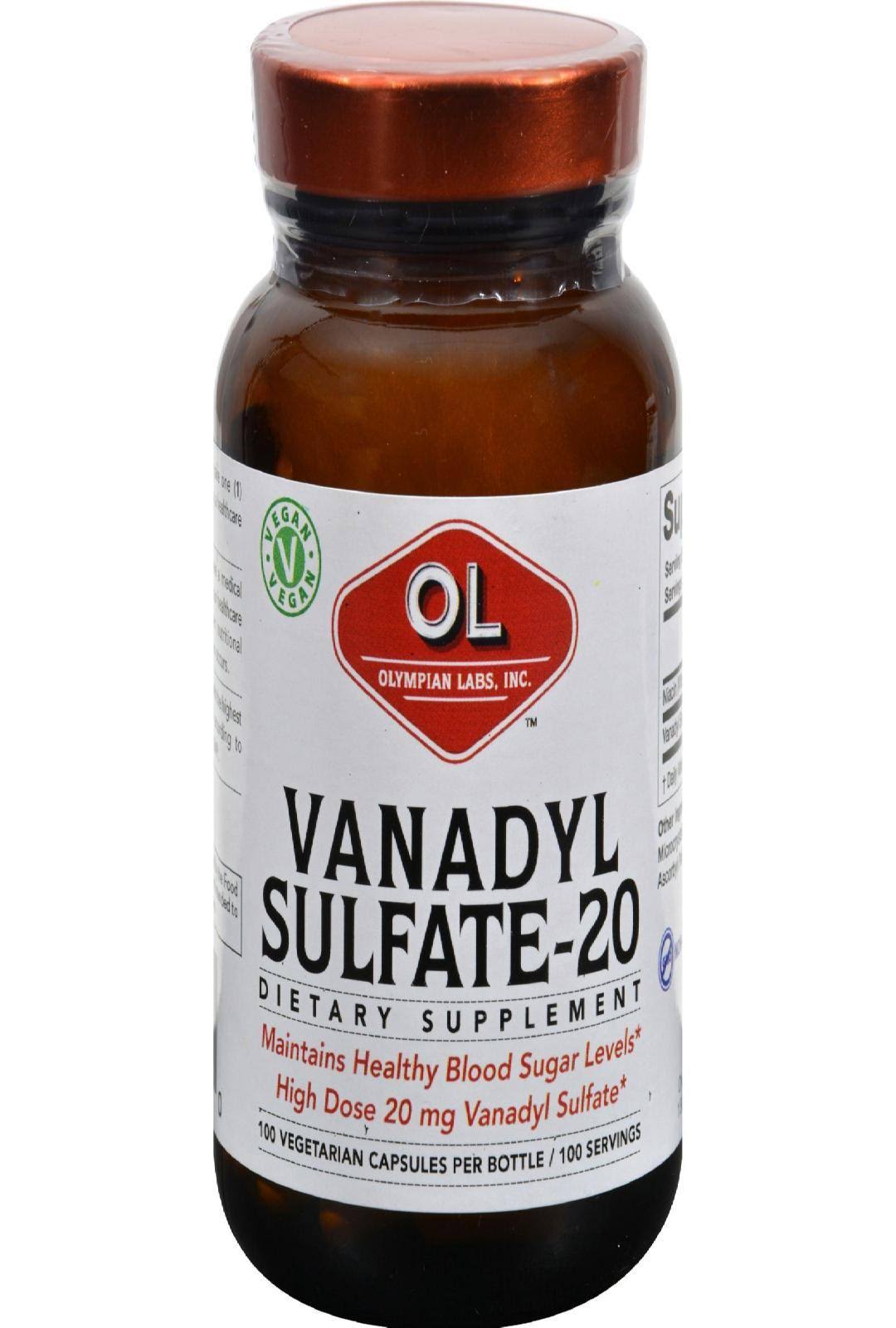 Olympian Labs Inc. Vanadyl Sulfate-20 Vegetarian Capsules - x100