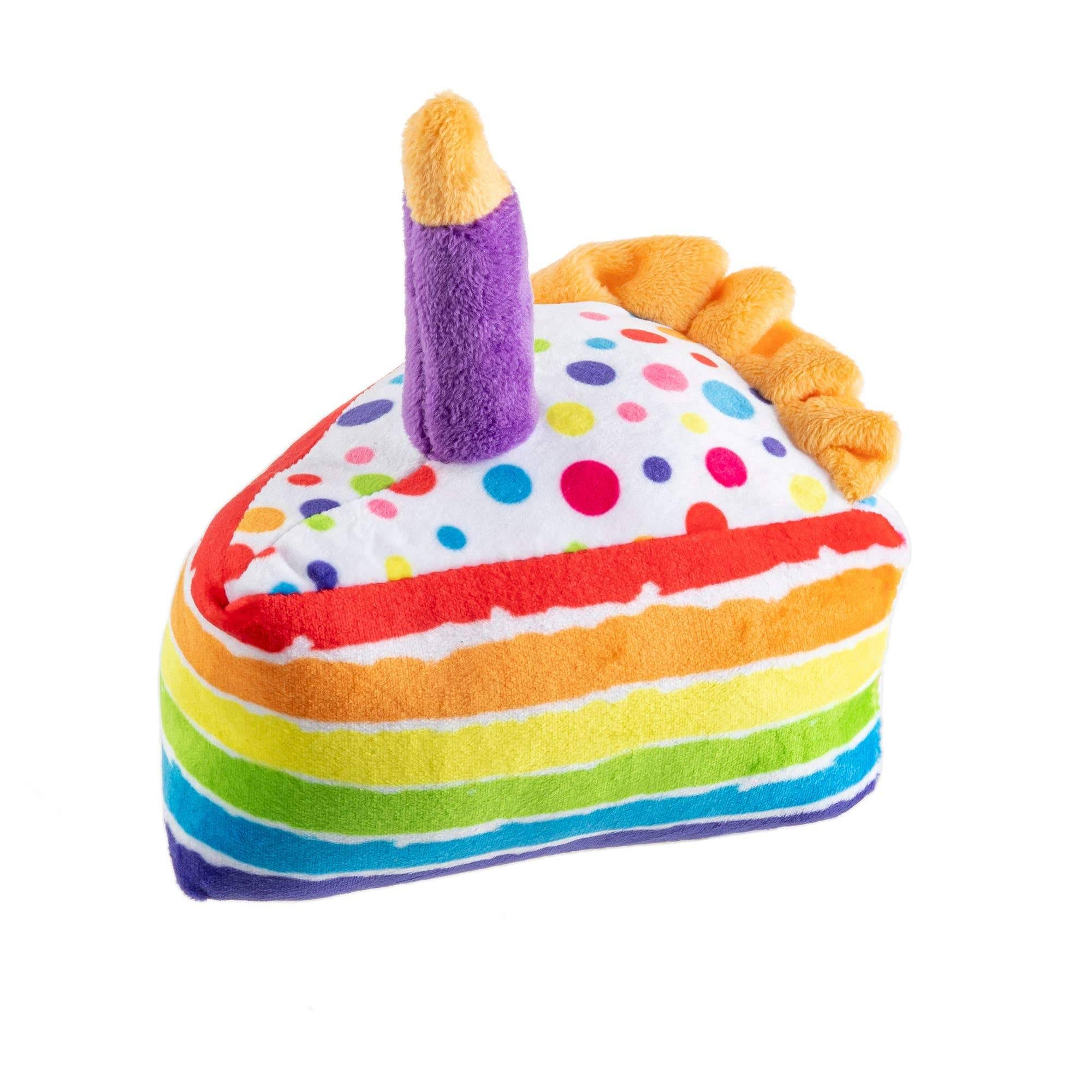 Happy Birthday Cake Slice Dog Toy by Haute Diggity Dog - One Size