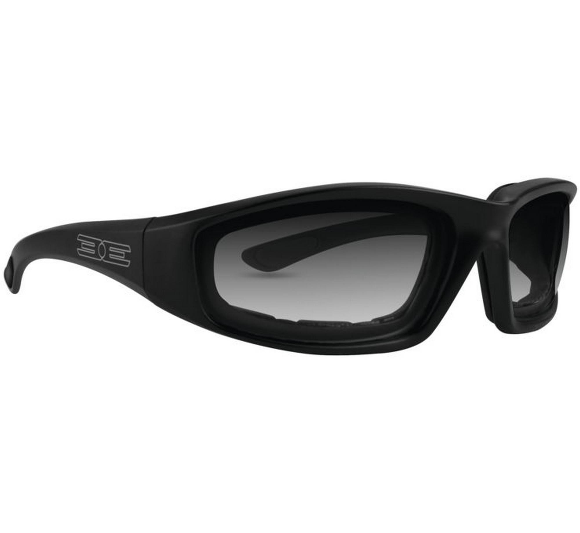 Epoch Foam Padded Photochromic Motorcycle Sunglasses - Black Frame/Clear Lens