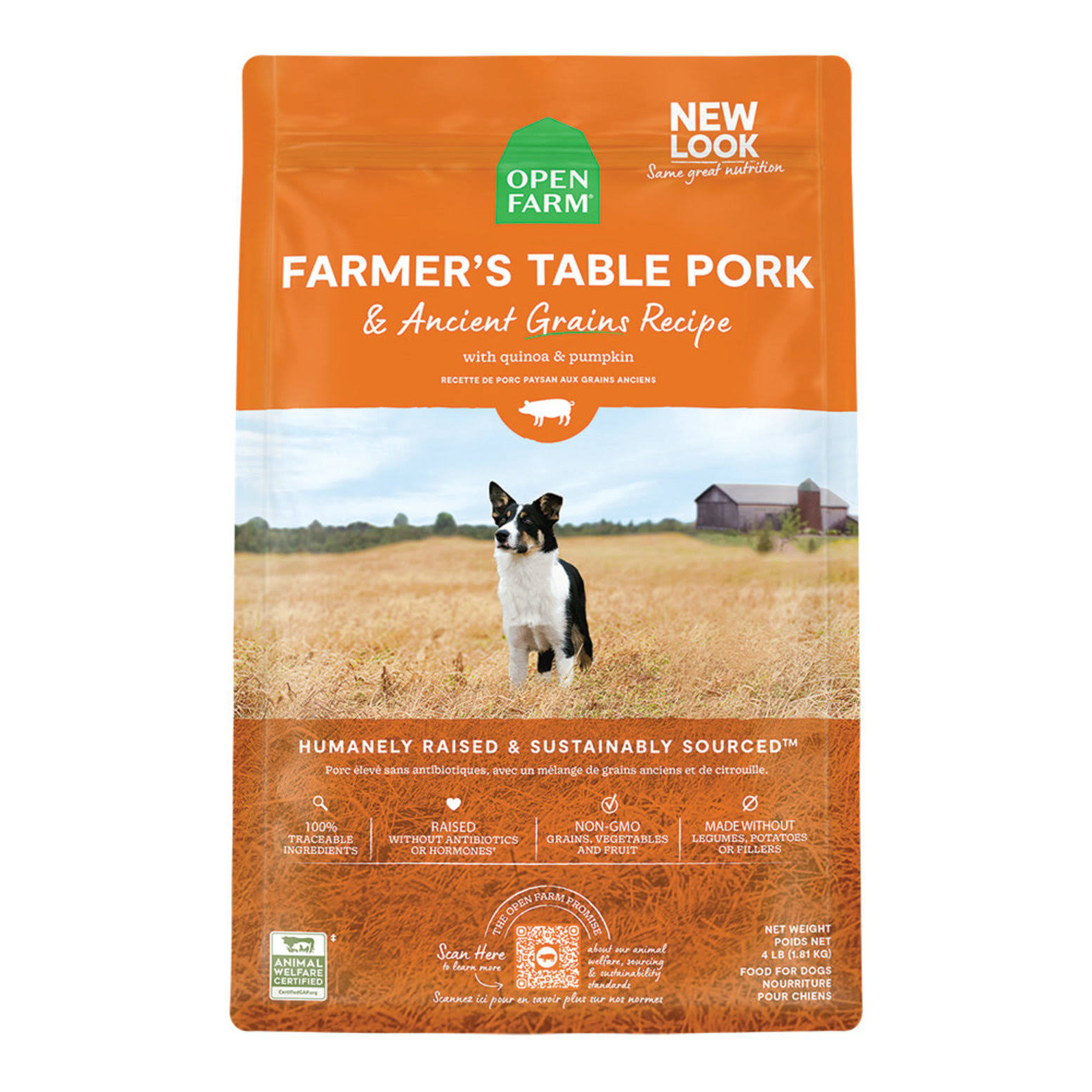 Farmer's Table Pork & Ancient Grains - Dry Dog Food - Open Farm - 4lb