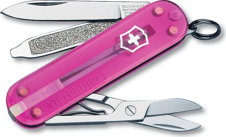 Swiss Army - Transparent Pink Classic SD Small Pocket Knife - 0.6223.T5R-X4