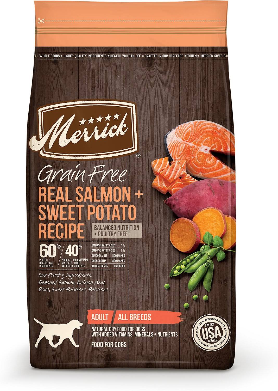 Merrick Grain Free Salmon + Sweet Potato Recipe Dry Dog Food - 4lbs