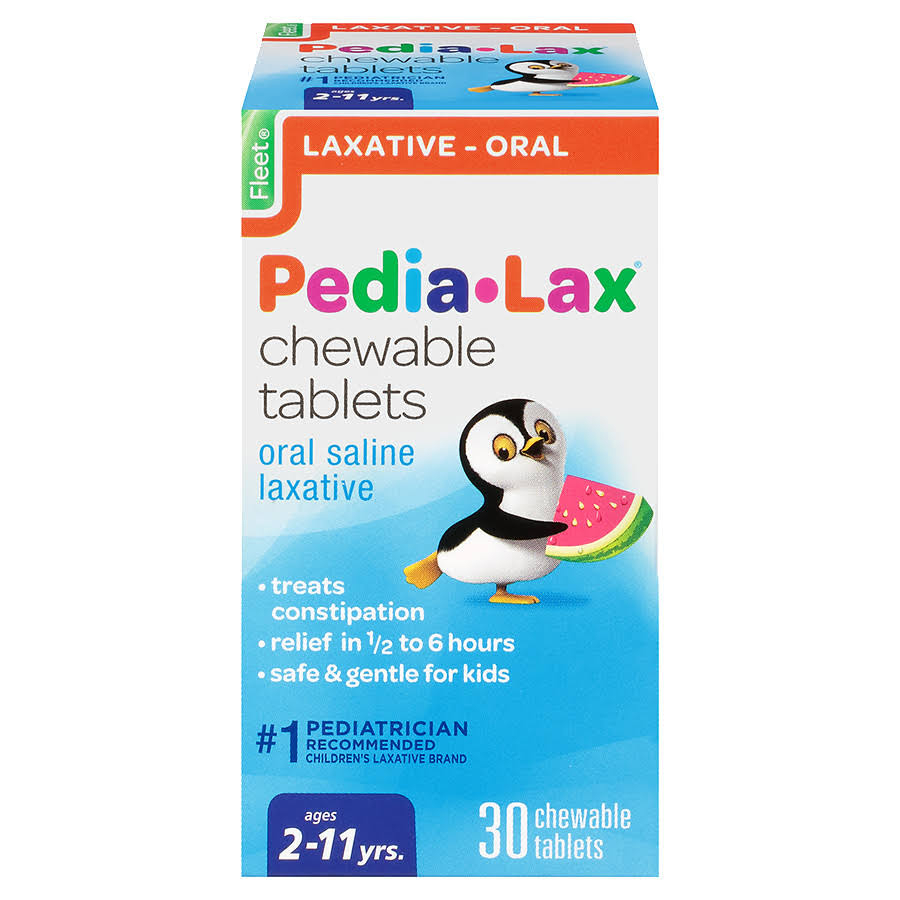 Fleet Pedia-Lax Oral Saline Laxative - 30 Chewable Tablets, Ages 2-11 Years