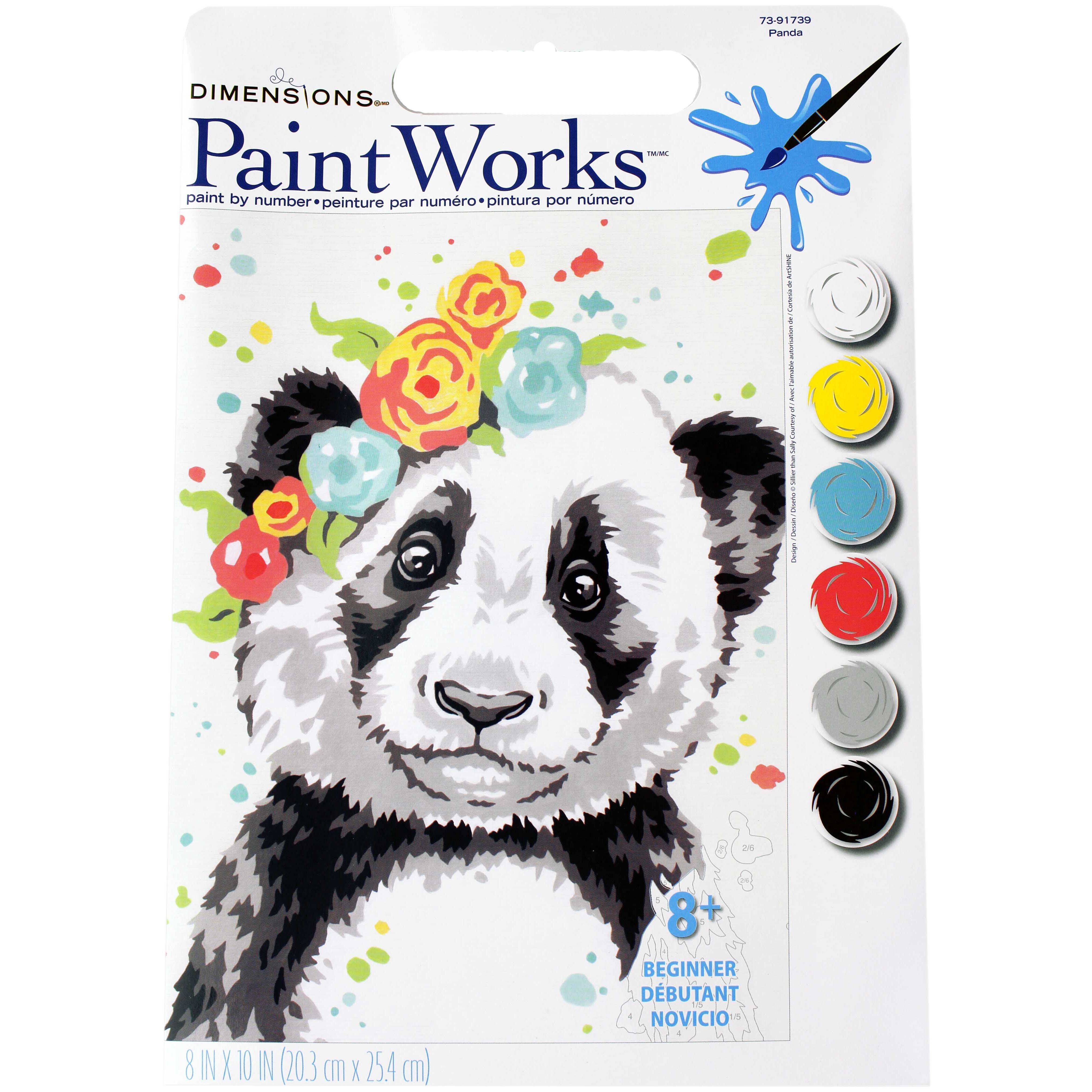 Paint Works Paint By Number Kit 8"X10" Panda