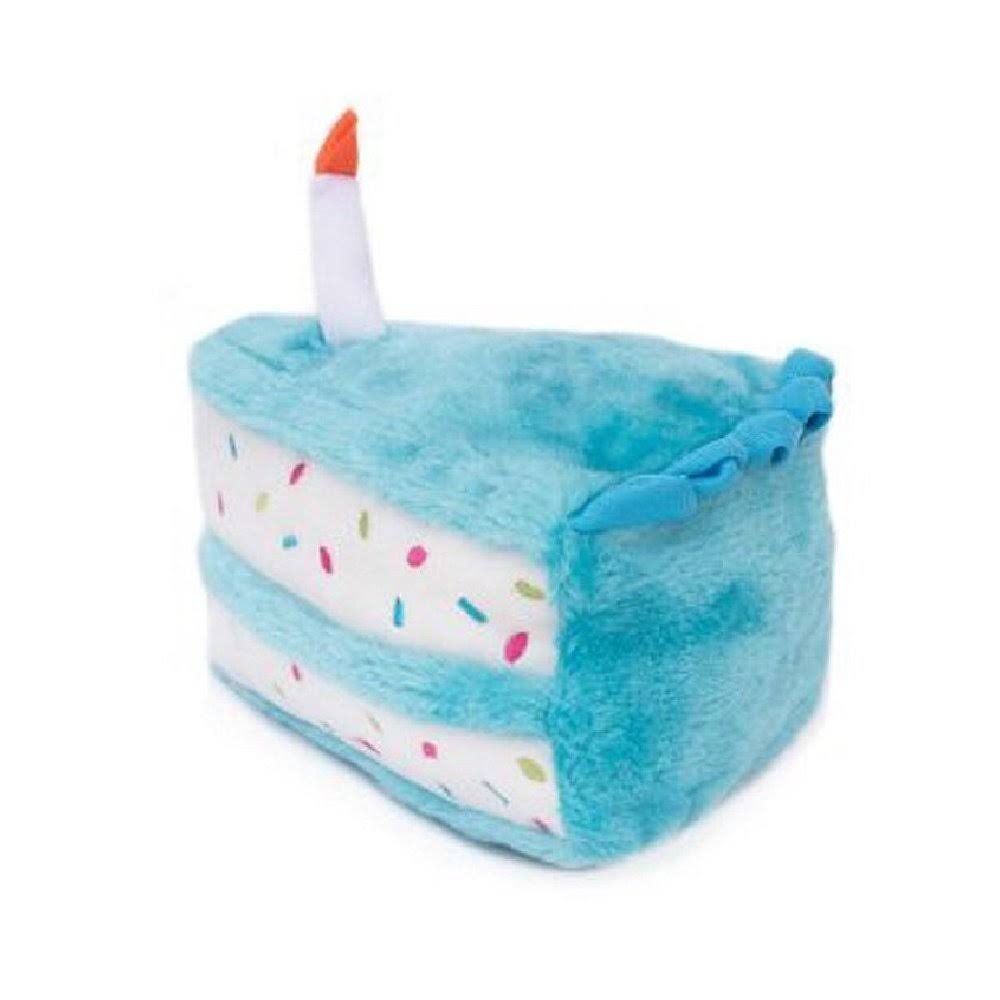 (One Size, Blue) Zippy Paws Birthday Cake Dog Toy