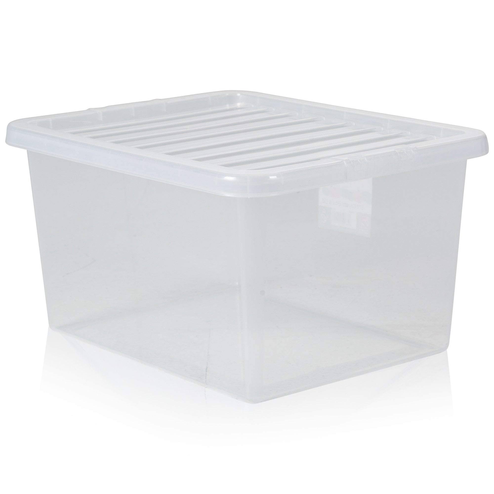 Wham Crystal 37 Litre Plastic Storage Box with Lid, Clear