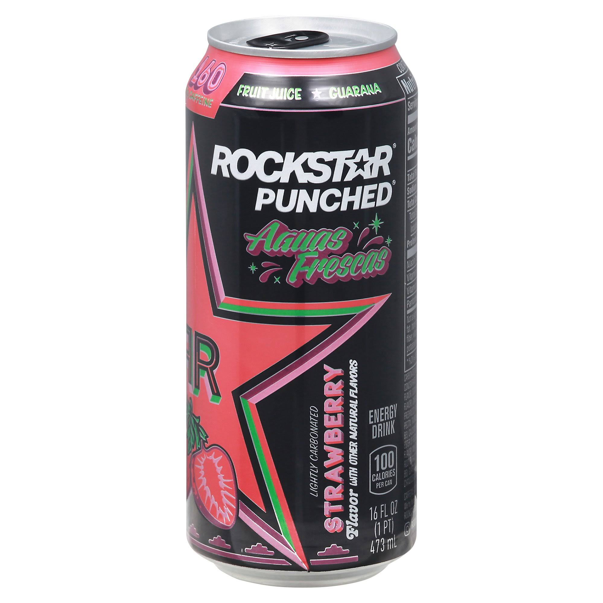 Rockstar Punched Energy Drink, Strawberry Flavor - 16 fl oz