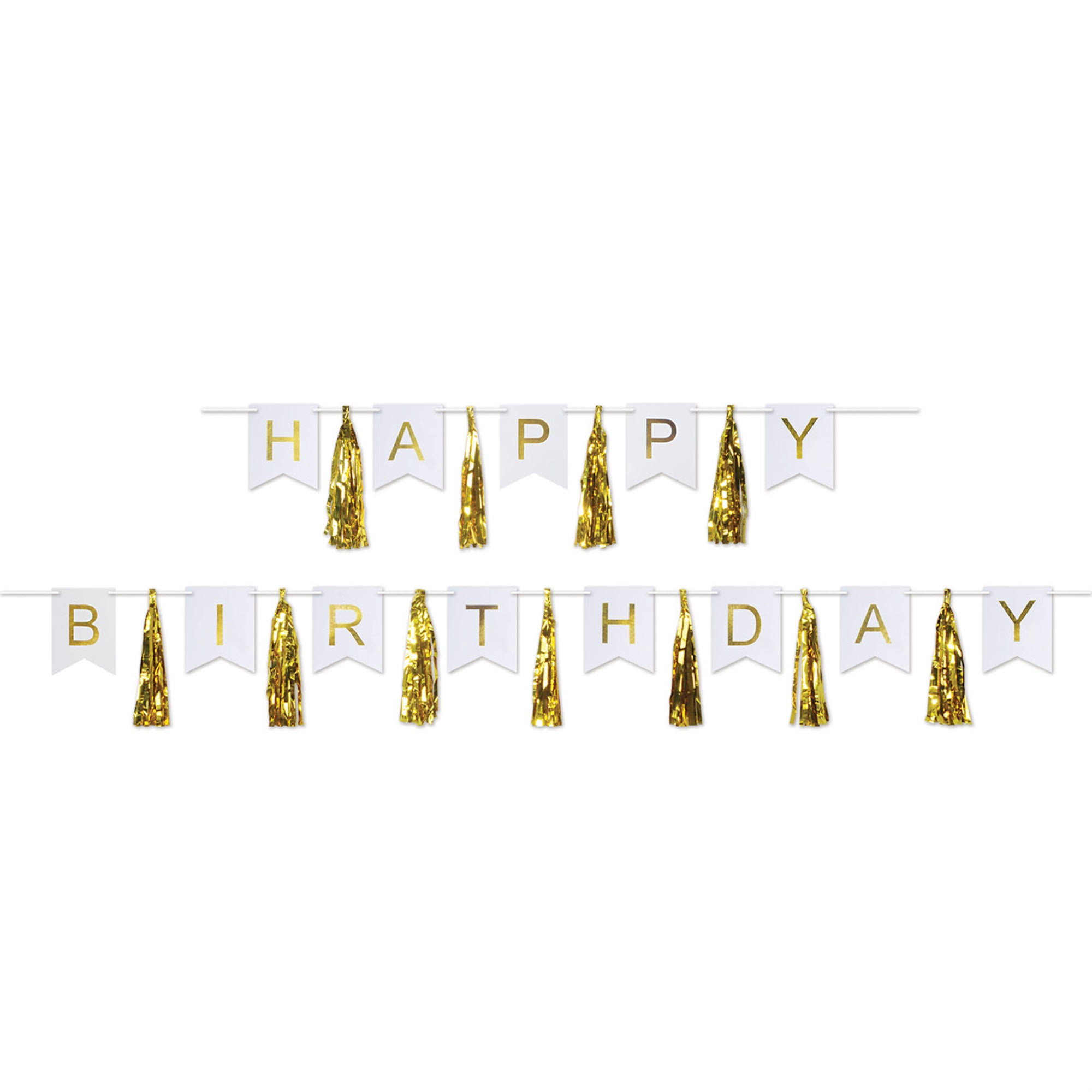 Beistle Birthday Party Supplies Happy Birthday Gold Tassel Streamer