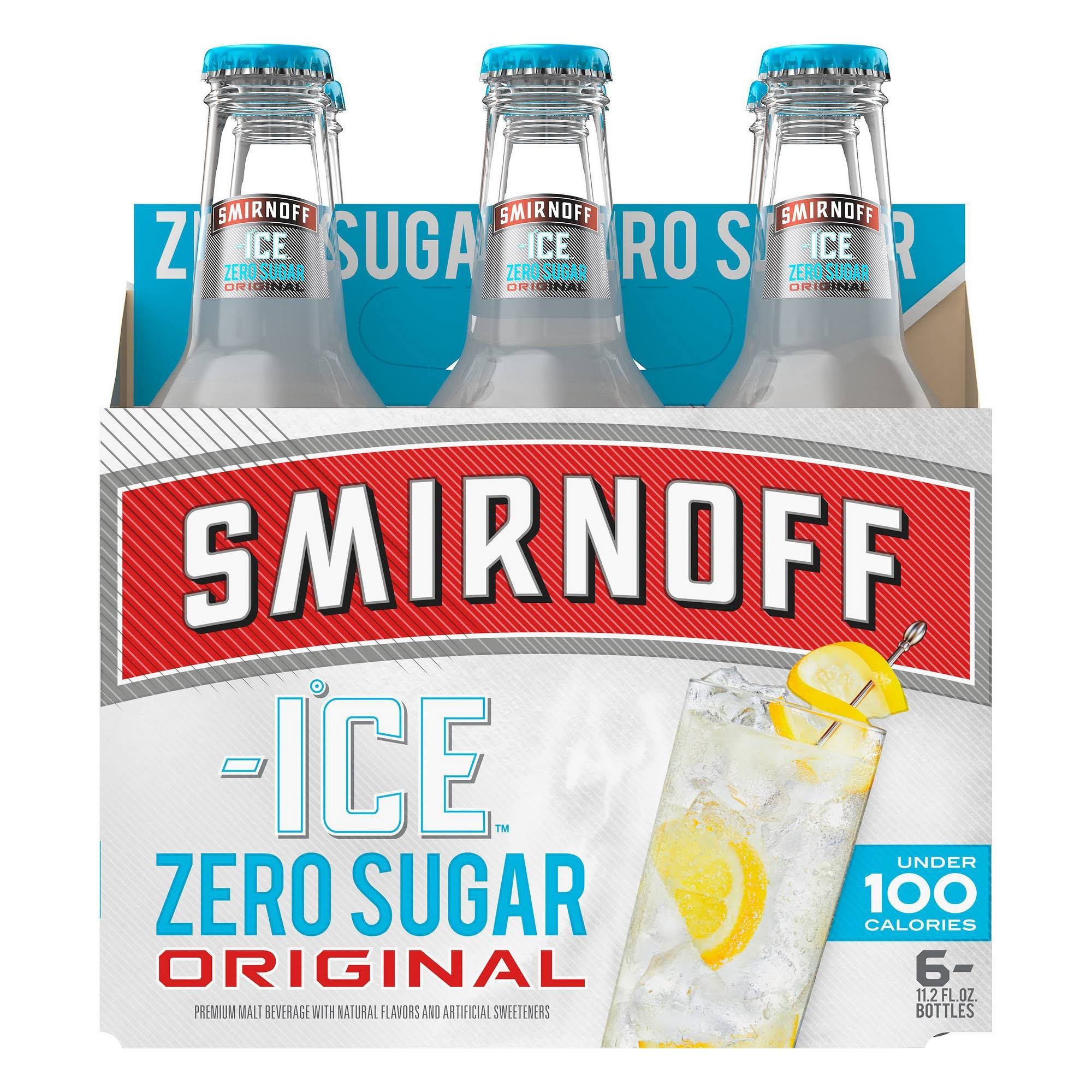 Smirnoff Ice Malt Beverage, Zero Sugar, Original - 6 pack, 11.2 fl oz bottles