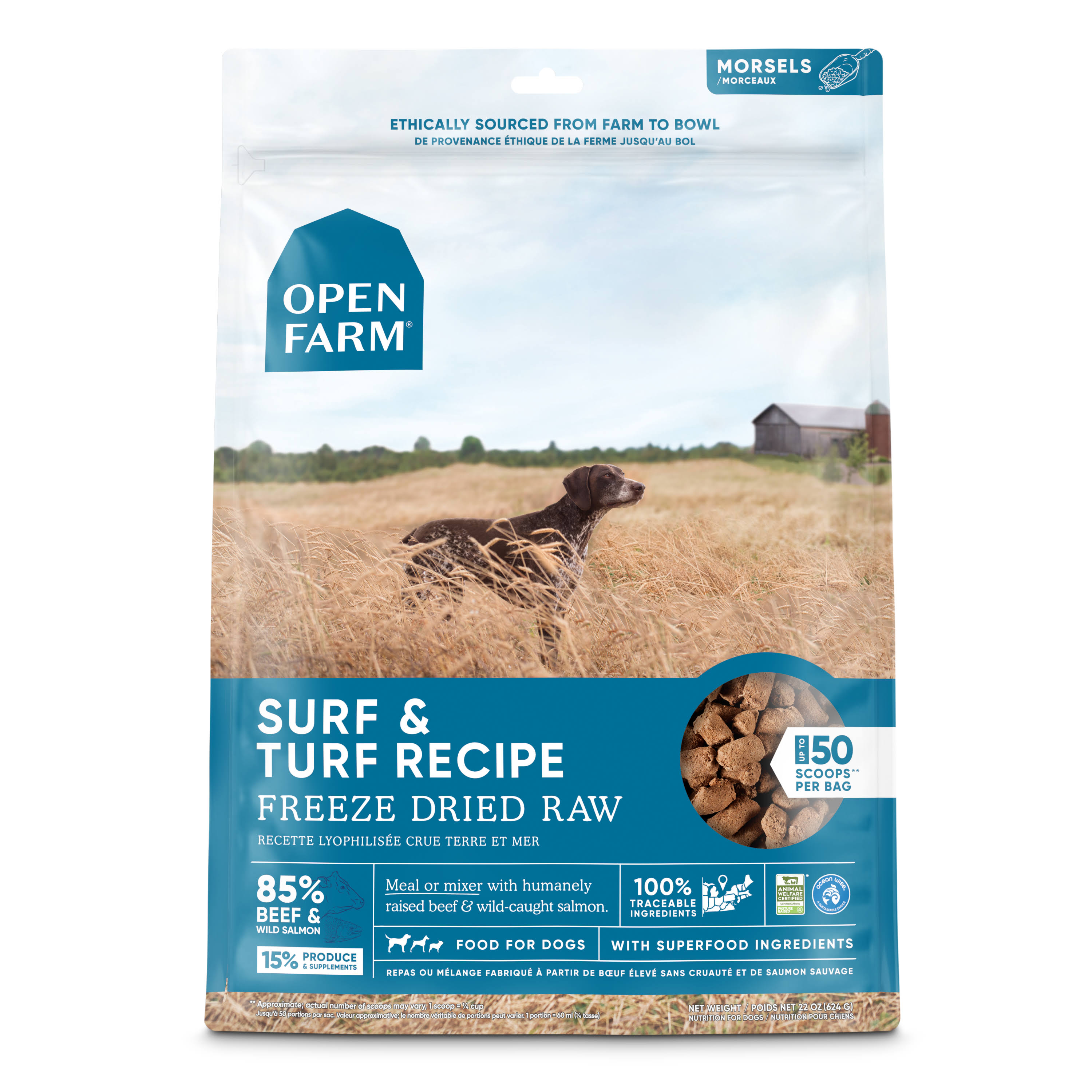 Open Farm Surf & Turf Freeze Dried Raw Dog Food 3.5oz