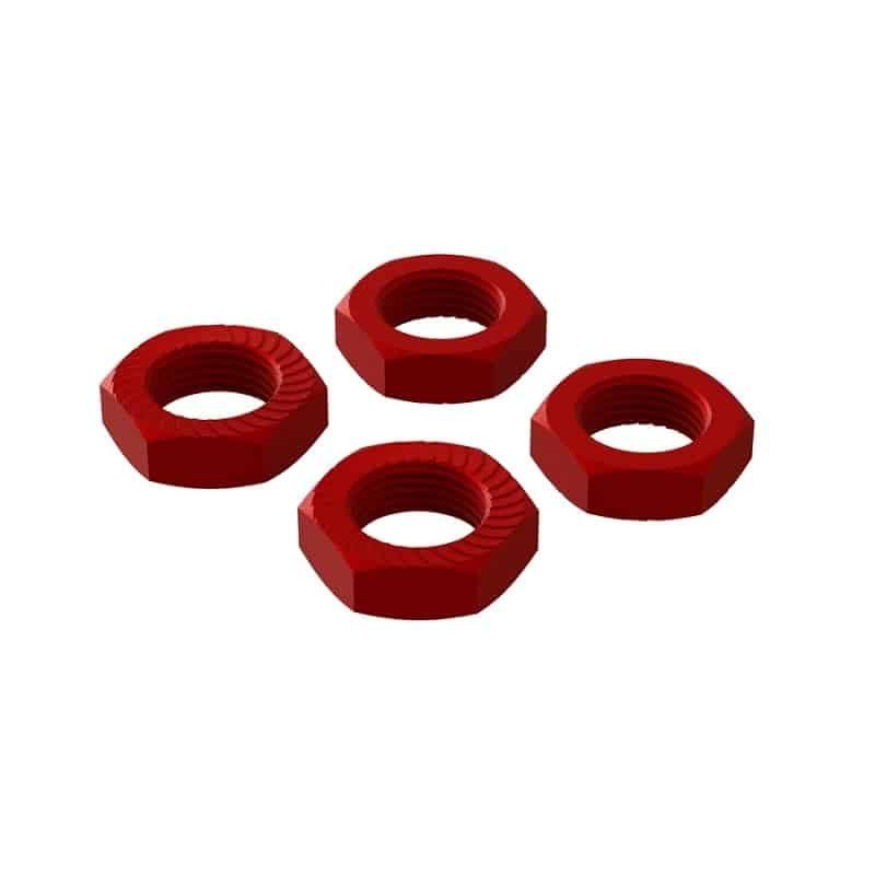 Arrma Aluminum Wheel Nut, 17mm Red (4), ARA310906