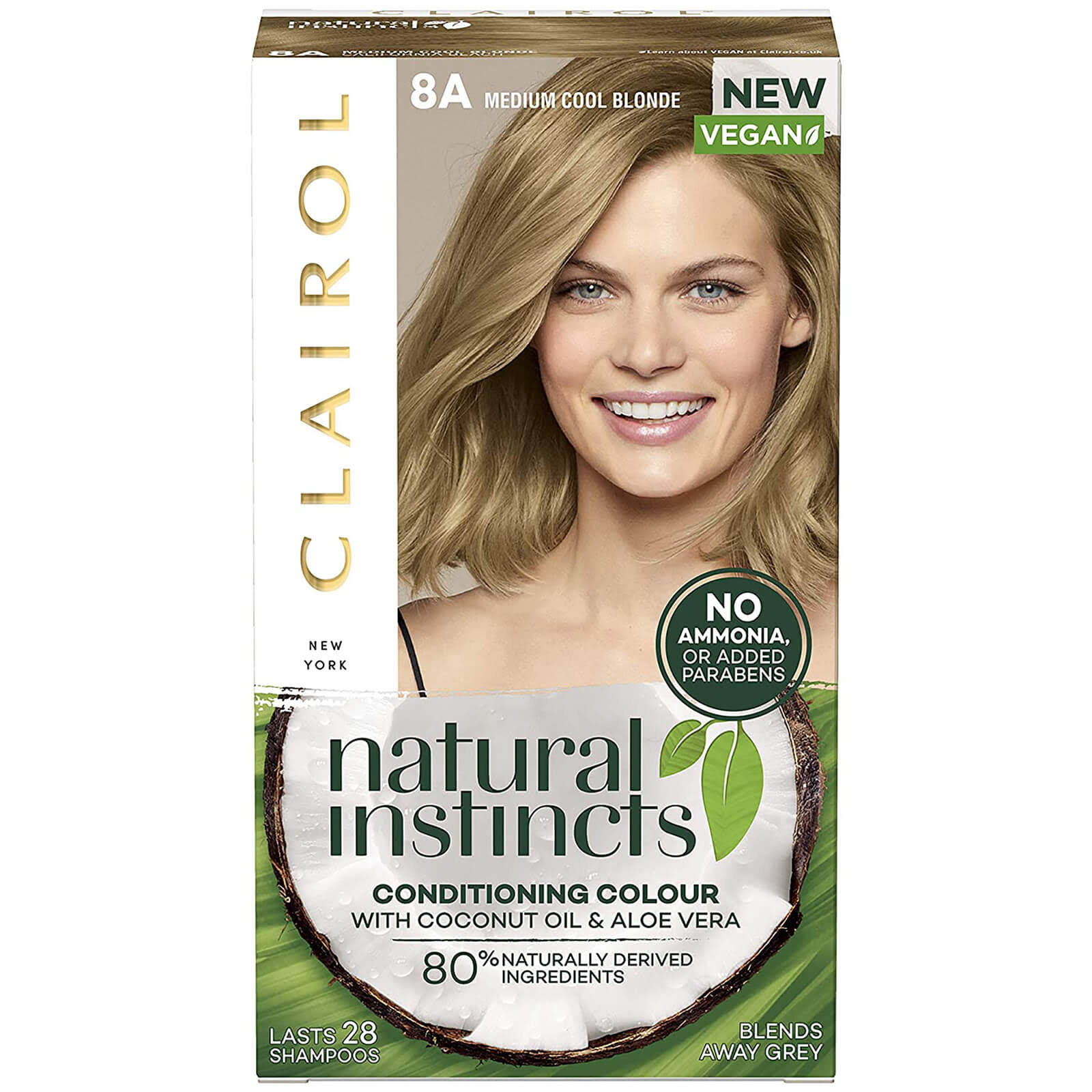 Clairol Natural Instincts Semi-Permanent No Ammonia Vegan Hair Dye 177ml (Various Shades) - 8A Medium Cool Blonde
