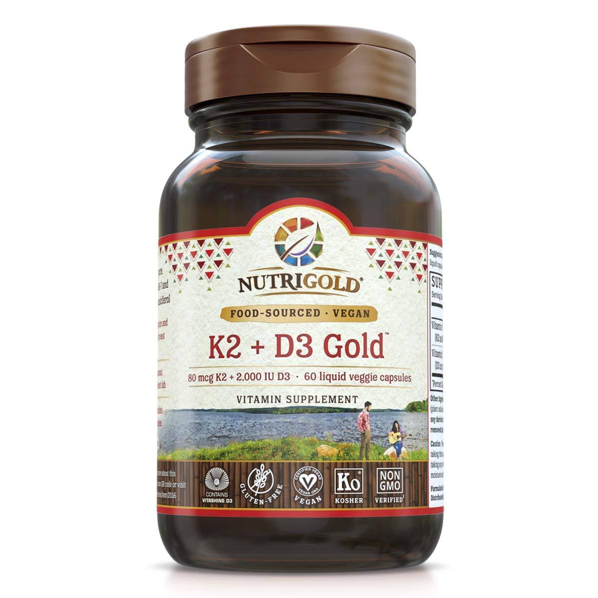 Vitamin K2 + D3 Gold 80 mcg K2 + 2,000 IU D3 Supports Bone Immunity (6