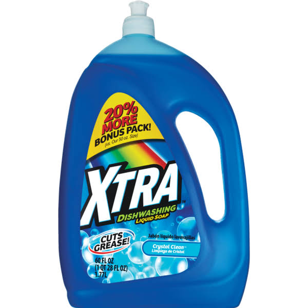 Xtra Dishwashing Liquid Soap - Crystal Clean, 60oz