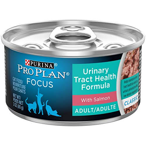 Purina Pro Plan Urinary Tract Health Pate Wet Cat Food, FOCUS Urinary Tract Health Formula With Salmon - (24) 3 Oz. Pull-Top Cans