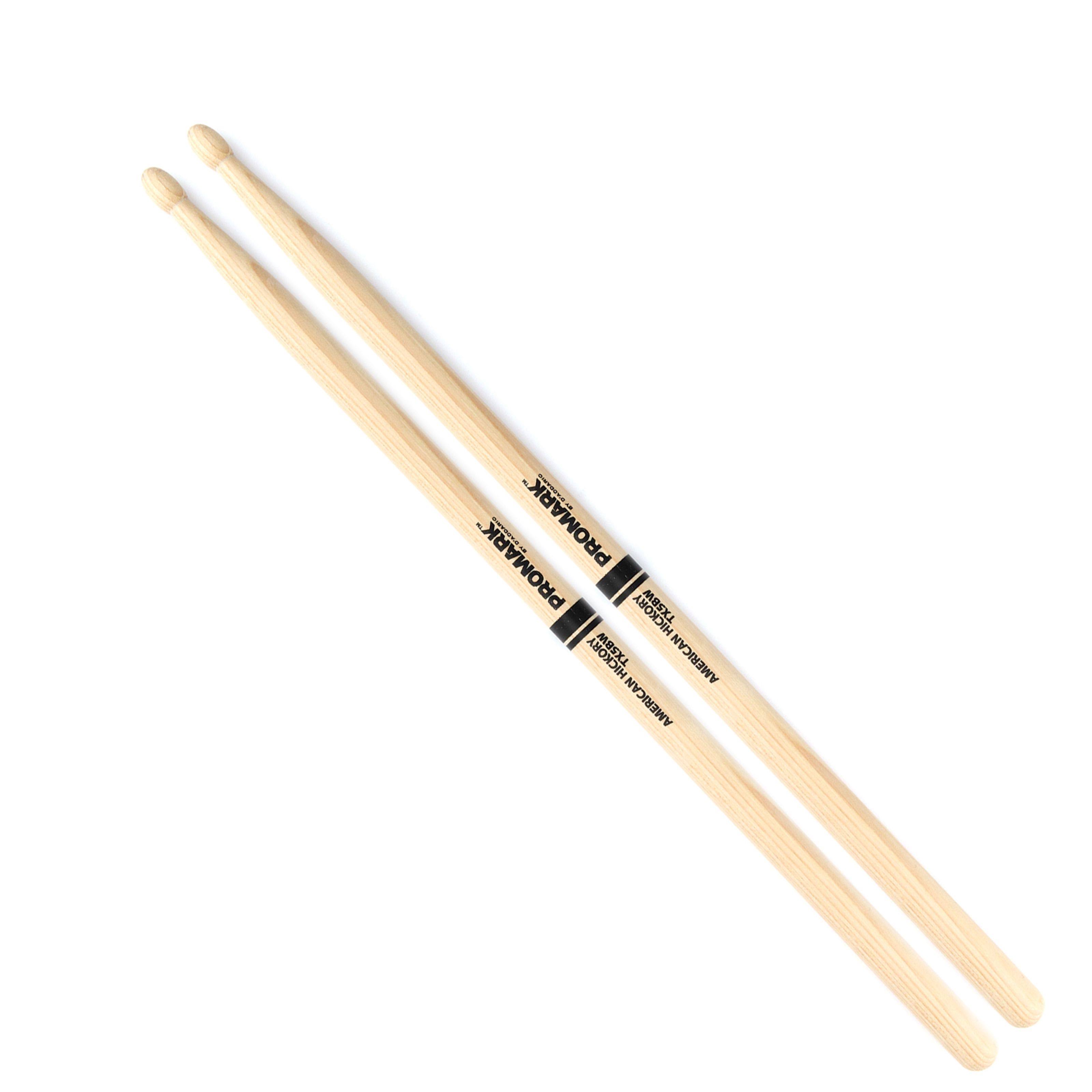 Promark TX5BW Hickory Wood Tip 5B Drumsticks