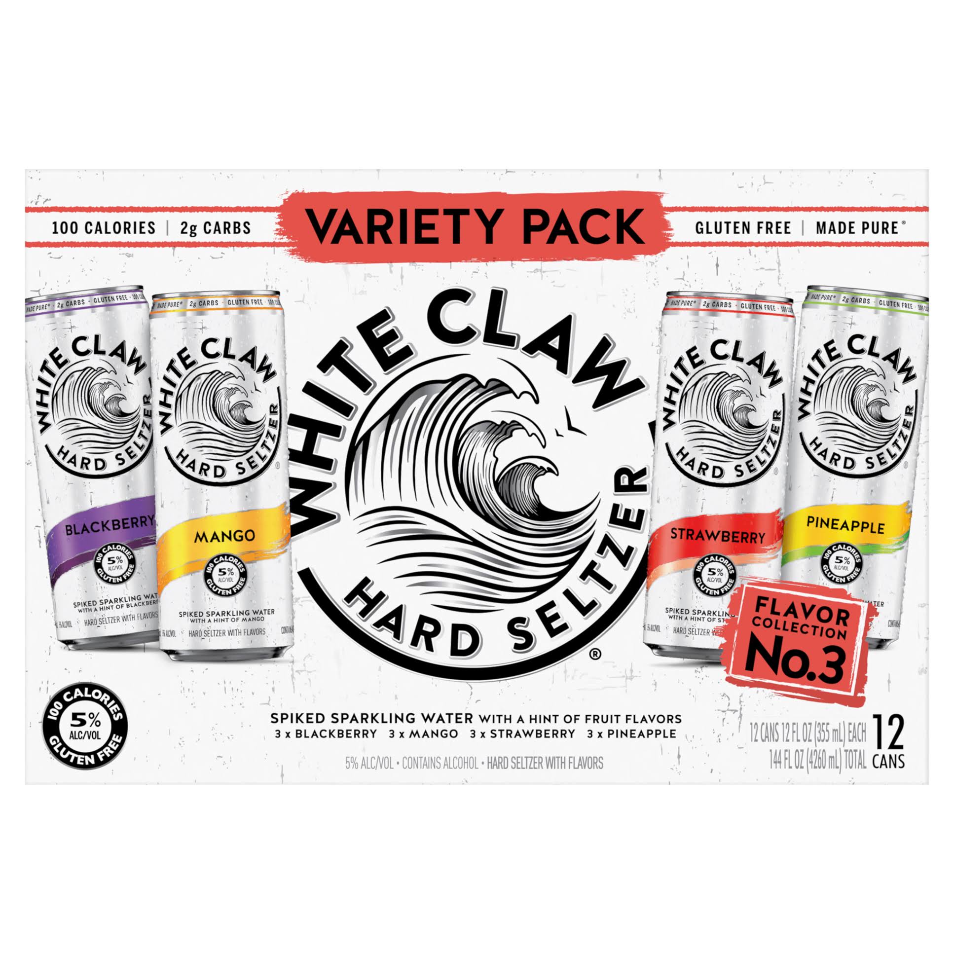 White Claw Variety Pack 3 12Pk 12Oz Can