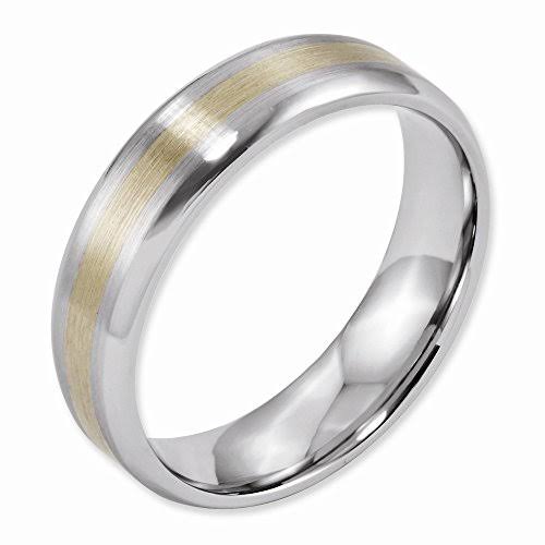 Jewelry Best Seller Cobalt 14K Gold Inlay Satin and Polished 6mm Band