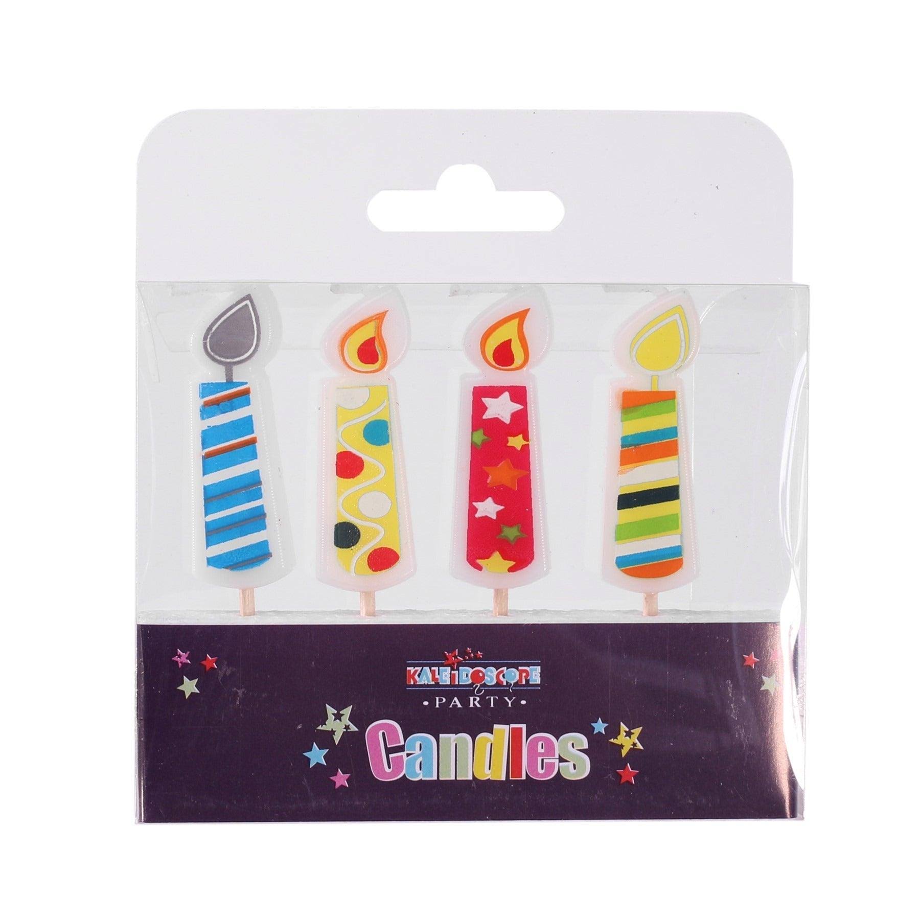Printed Candles Pick Candle- Pack of 6 Party. Decorations