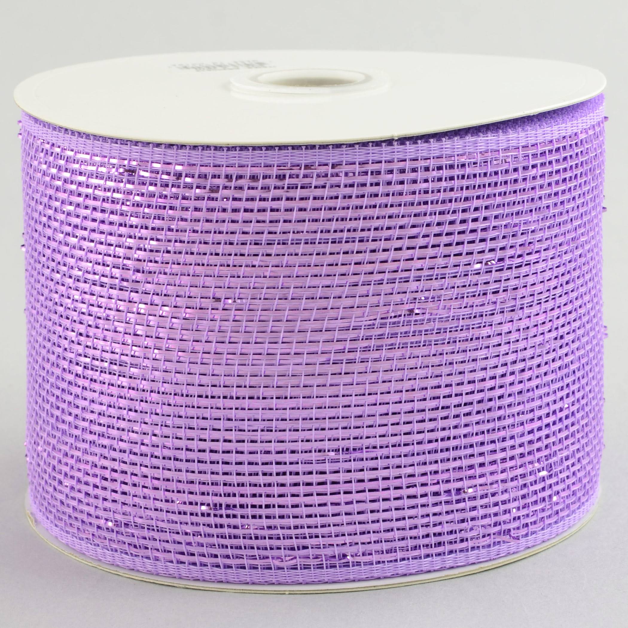 4 Deco Poly Mesh Ribbon: Metallic Lavender