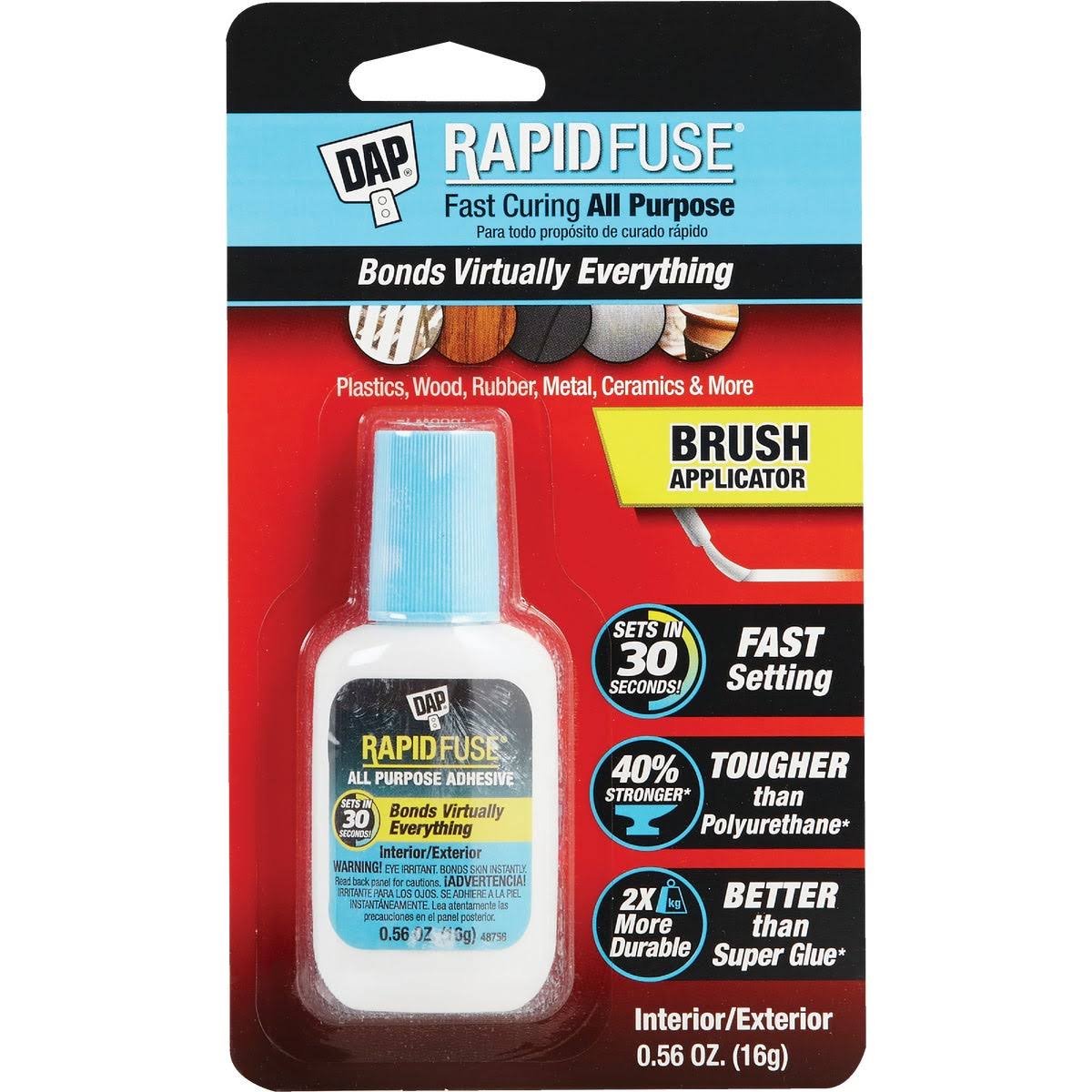 Dap All Purpose Adhesive Rapid Fuse Brush Glue - 0.56oz
