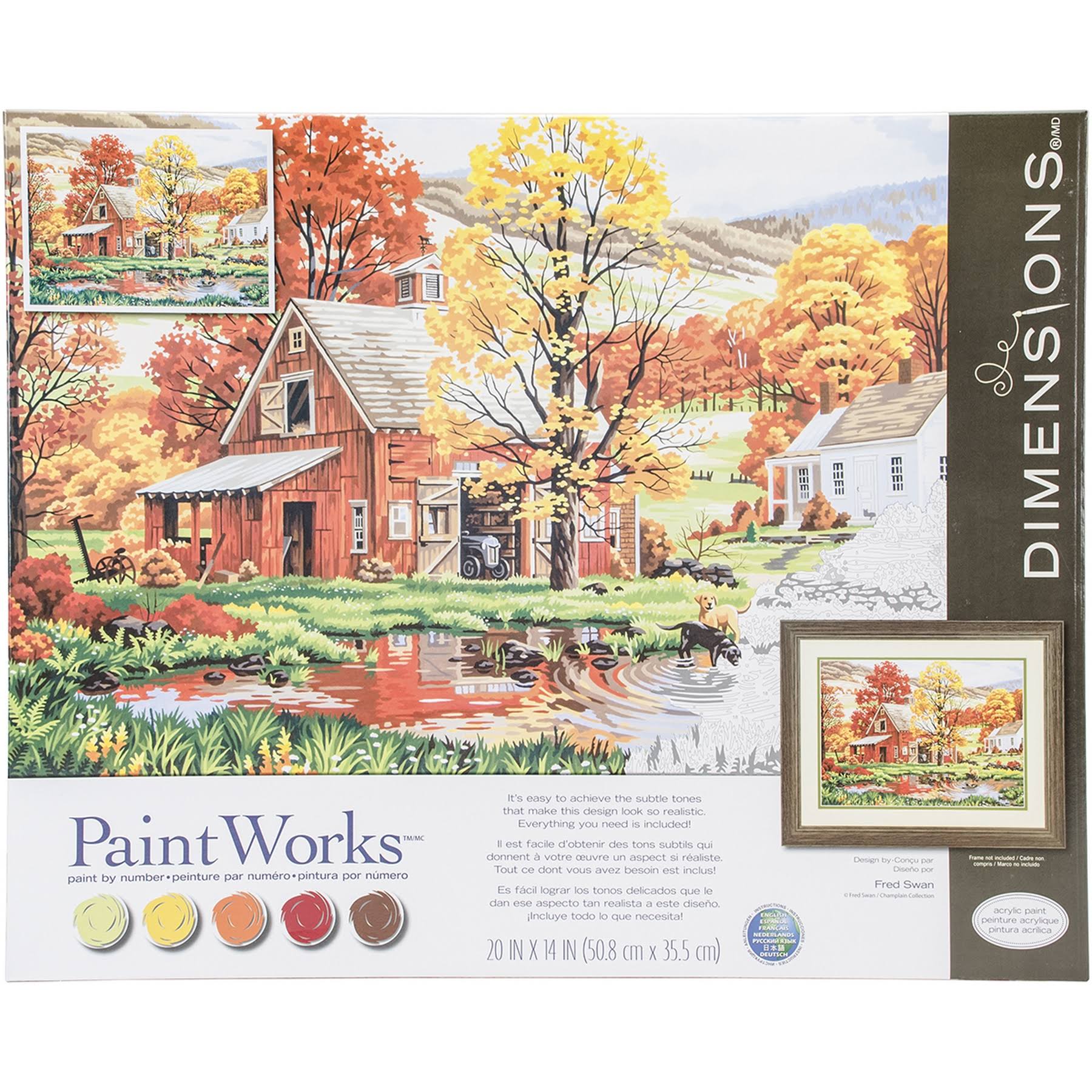 Dimensions Crafts 7391475 Paint by Number Kit - Friends of Autumn, 20" x 16"