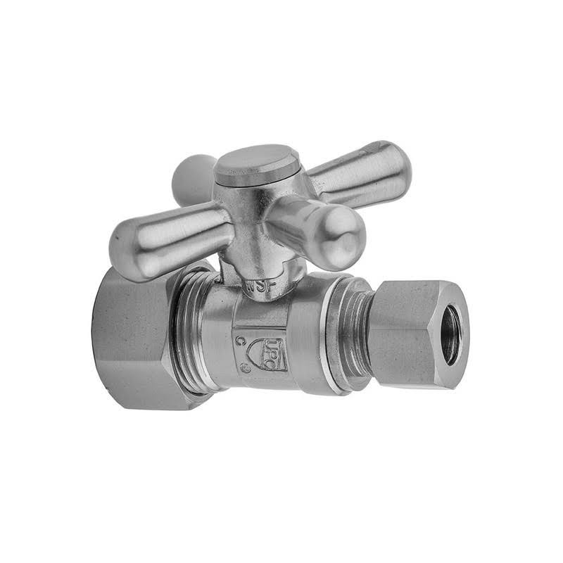Jaclo 622-72CT-TB 5/8 x 3/8 OD Compression Valve with Standard Cross Handle Cover Tube and Bell Escutcheon Tristan Brass 