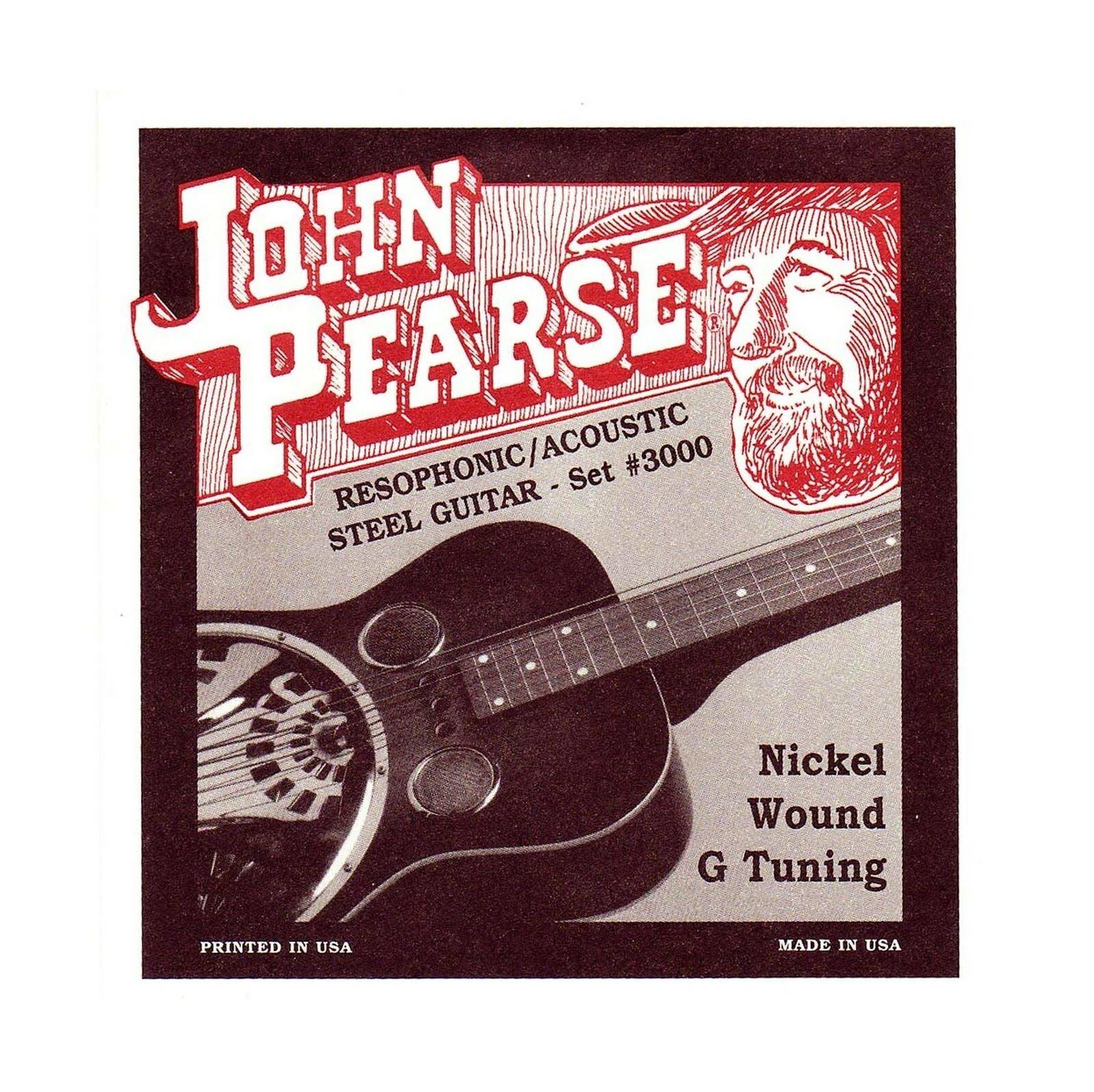 John Pearse P3000 Acoustic Guitar Strings - Medium, Nickel Plated
