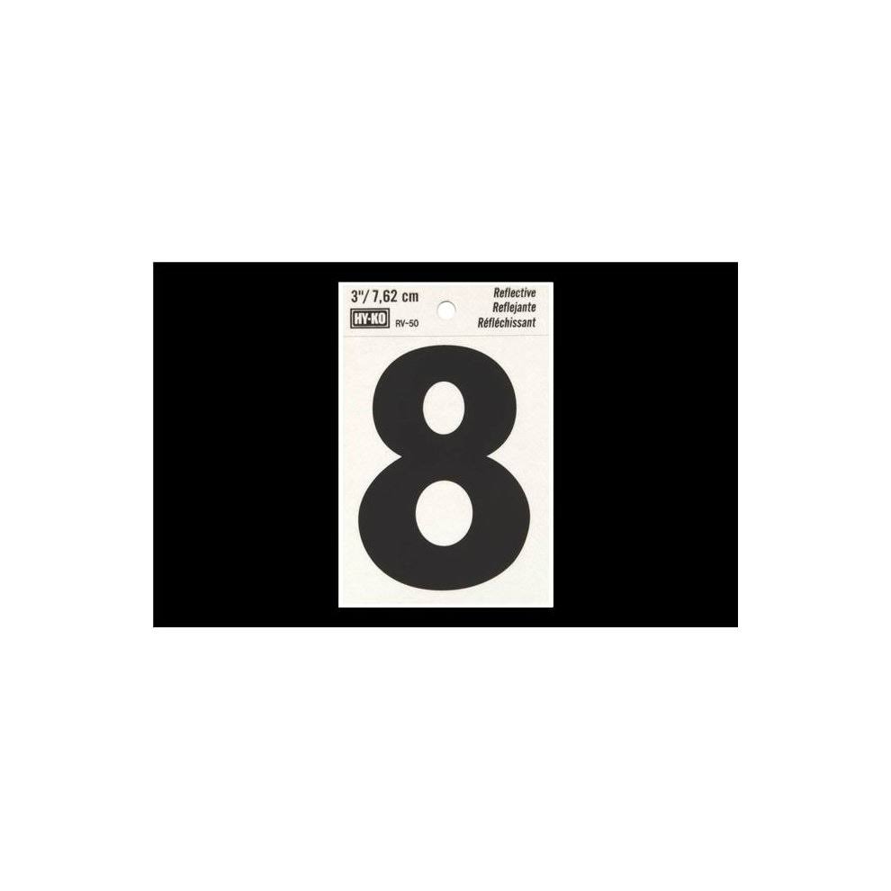 Hy-ko Products Reflective House Number - 8, 3"