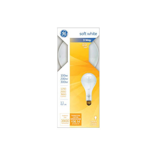Ge Lighting 3-Way Light Bulb - Soft White, 100W, 200W, 300W