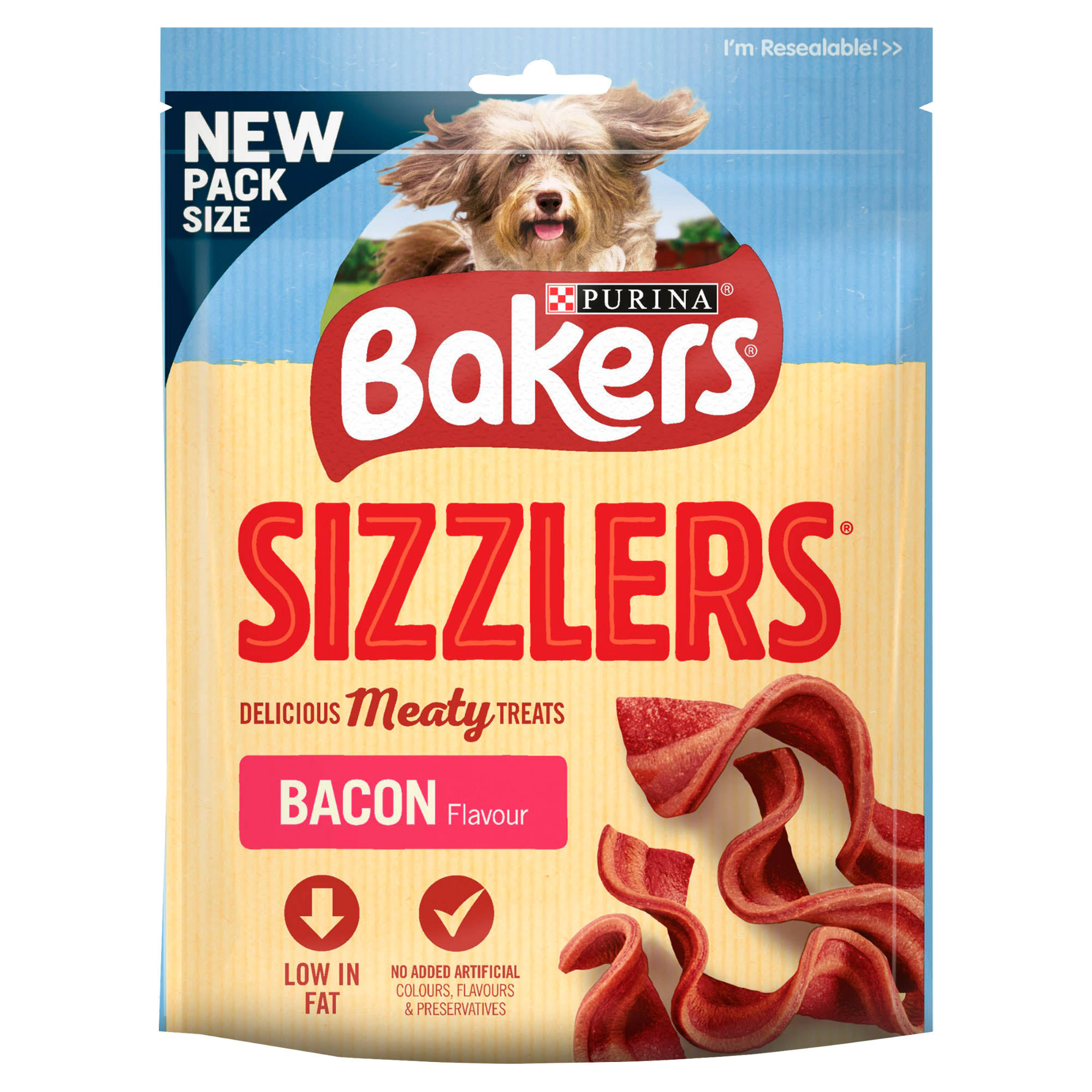Bakers Sizzlers Bacon Dog Treats - 90g
