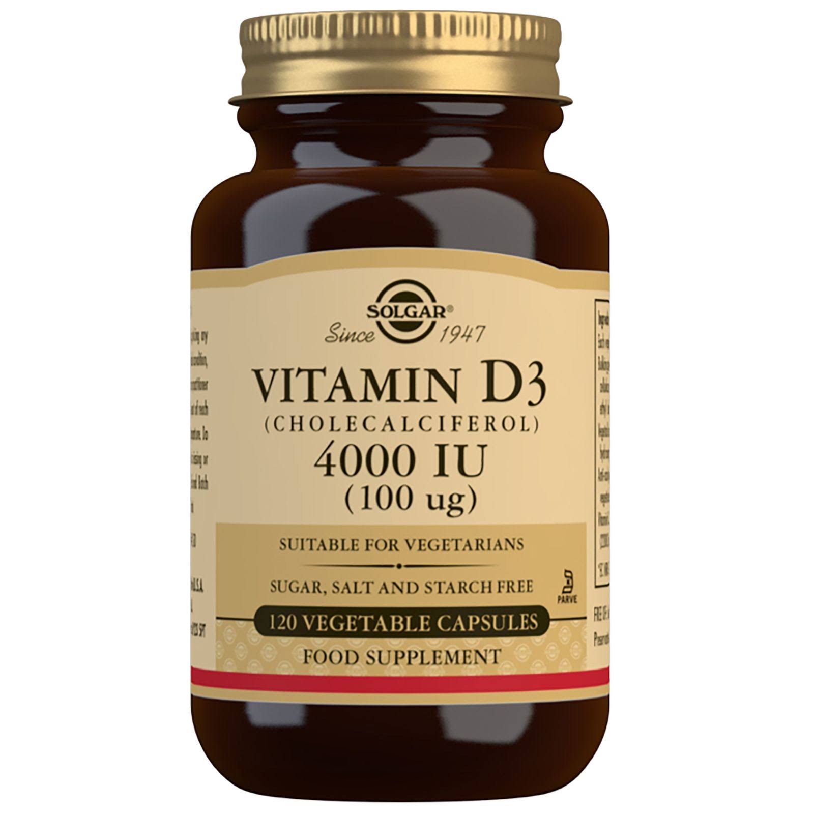 Solgar Vitamin D3 Supplement - 120 Vegetable Capsules