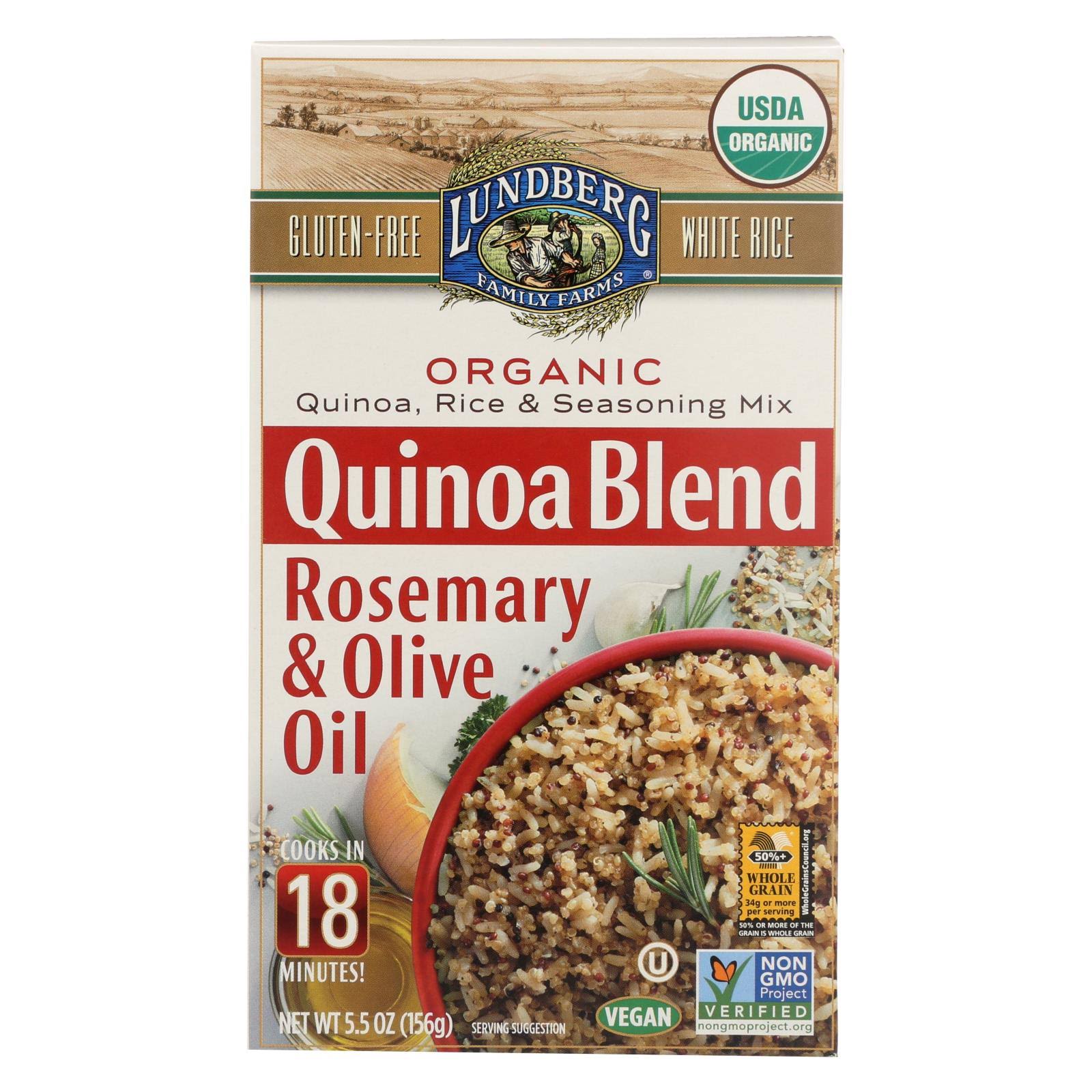 Lundberg Family Farms - Quinoa Rice and Seasoning Mix - Rosemary and Olive Oil - Case of 6 - 5.50 oz.
