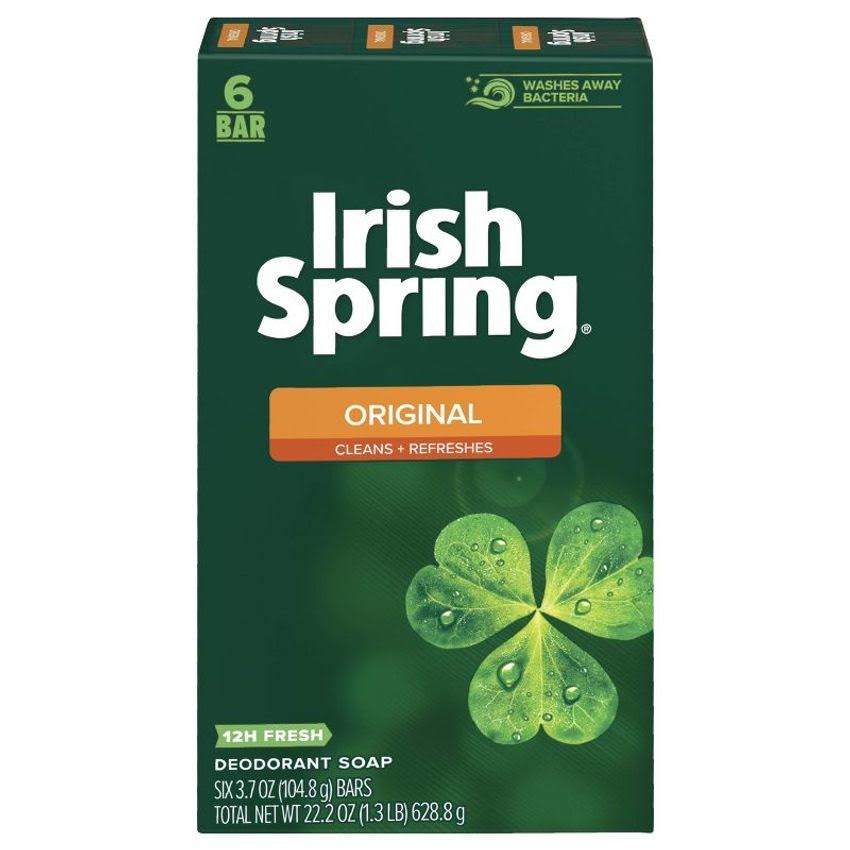 Irish Spring Original Deodorant Soap Bar - 3.75oz, 6pk