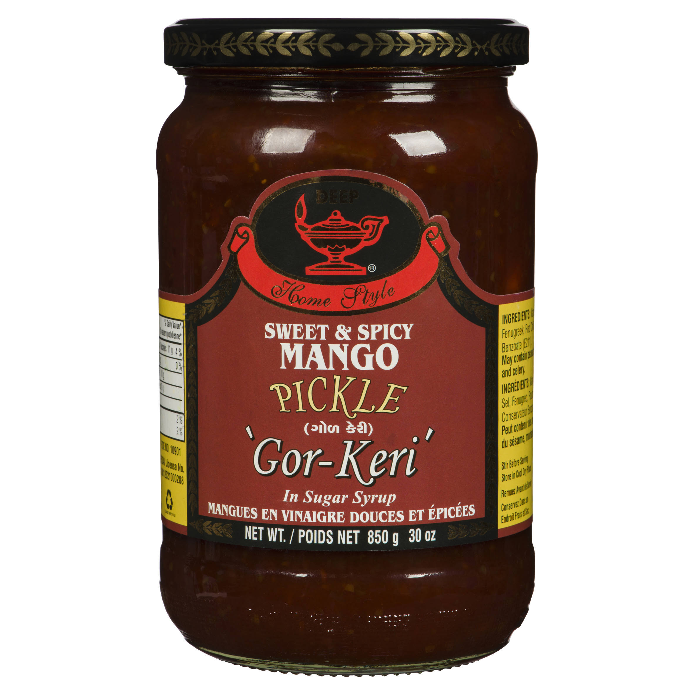Deep Home Style Mango Pickle Gor-keri - Sweet & Spicy, 30oz