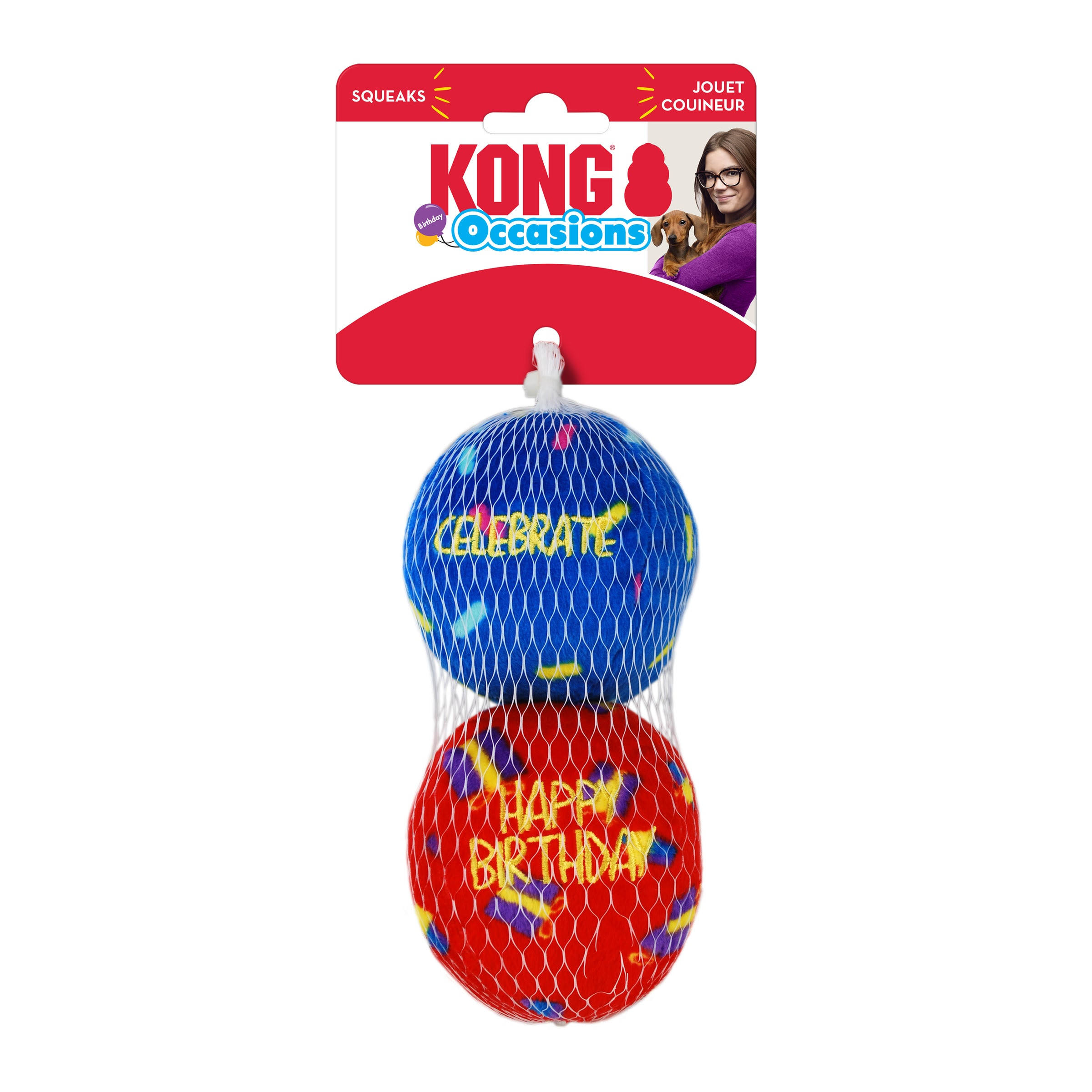 Kong - Occasions Birthday Balls - Medium (2 Pack)
