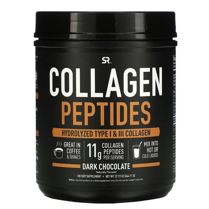 Sports Research Premium Collagen Peptides Powder Supplement - Dark Chocolate, 22.7oz