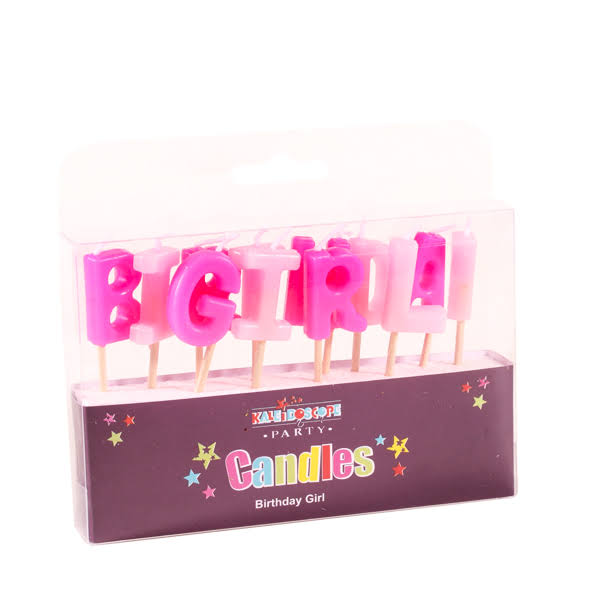 Pink Birthday Girl Letter Candles