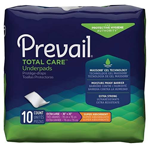 Prevail Super Absorbent Disposable Underpad - X-Large, 30" x 30", 10ct