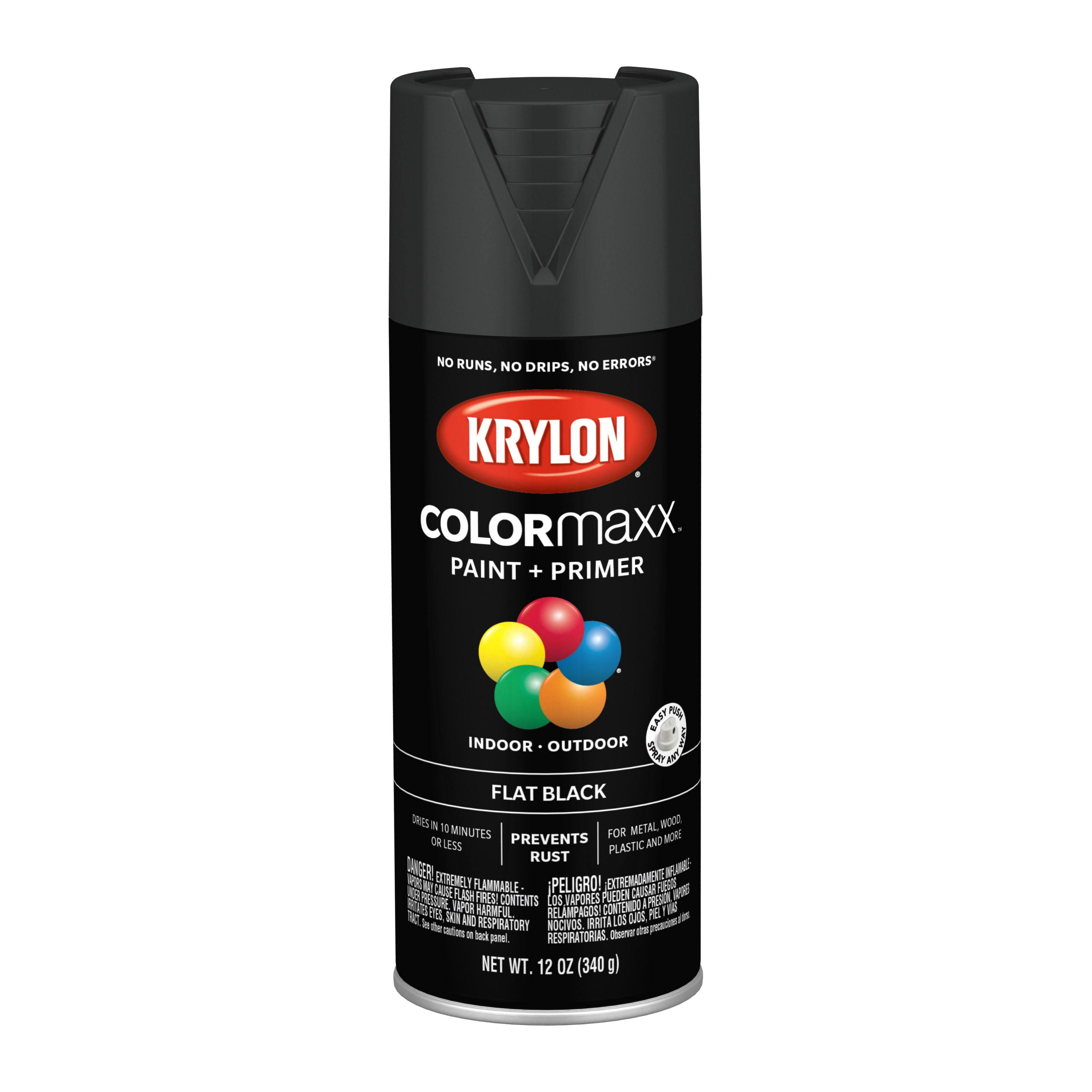 Krylon K05546007 COLORmaxx Spray Paint Flat Black 12 Ounce